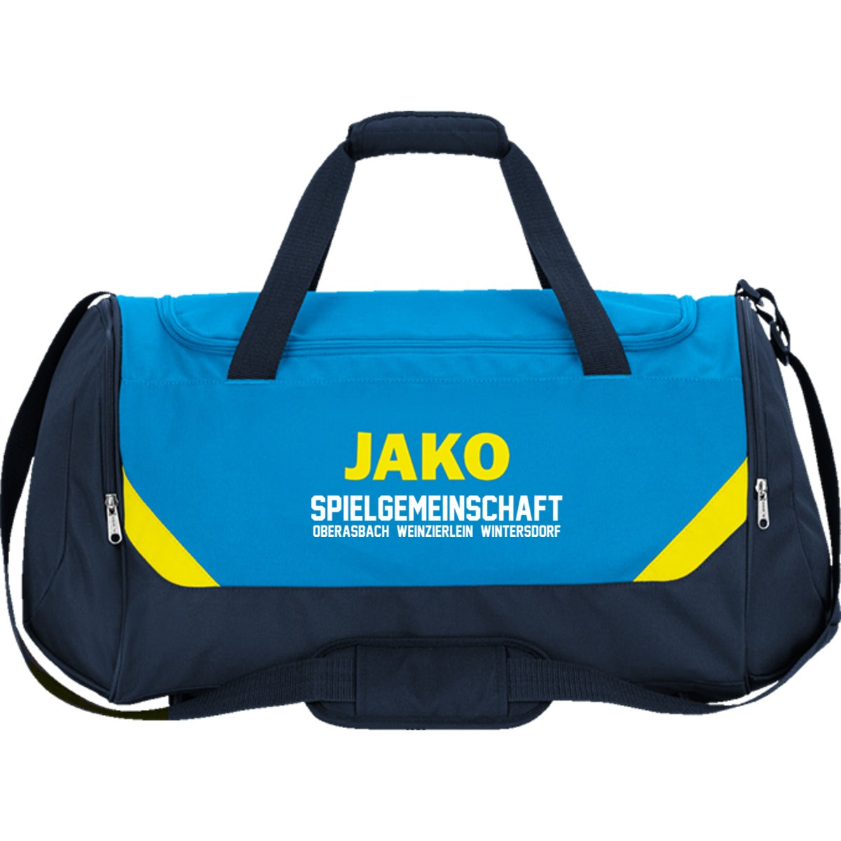 JAKO Sporttasche Iconic 1924 – Neues Design Jako Blau/Neongelb Vorderseite
