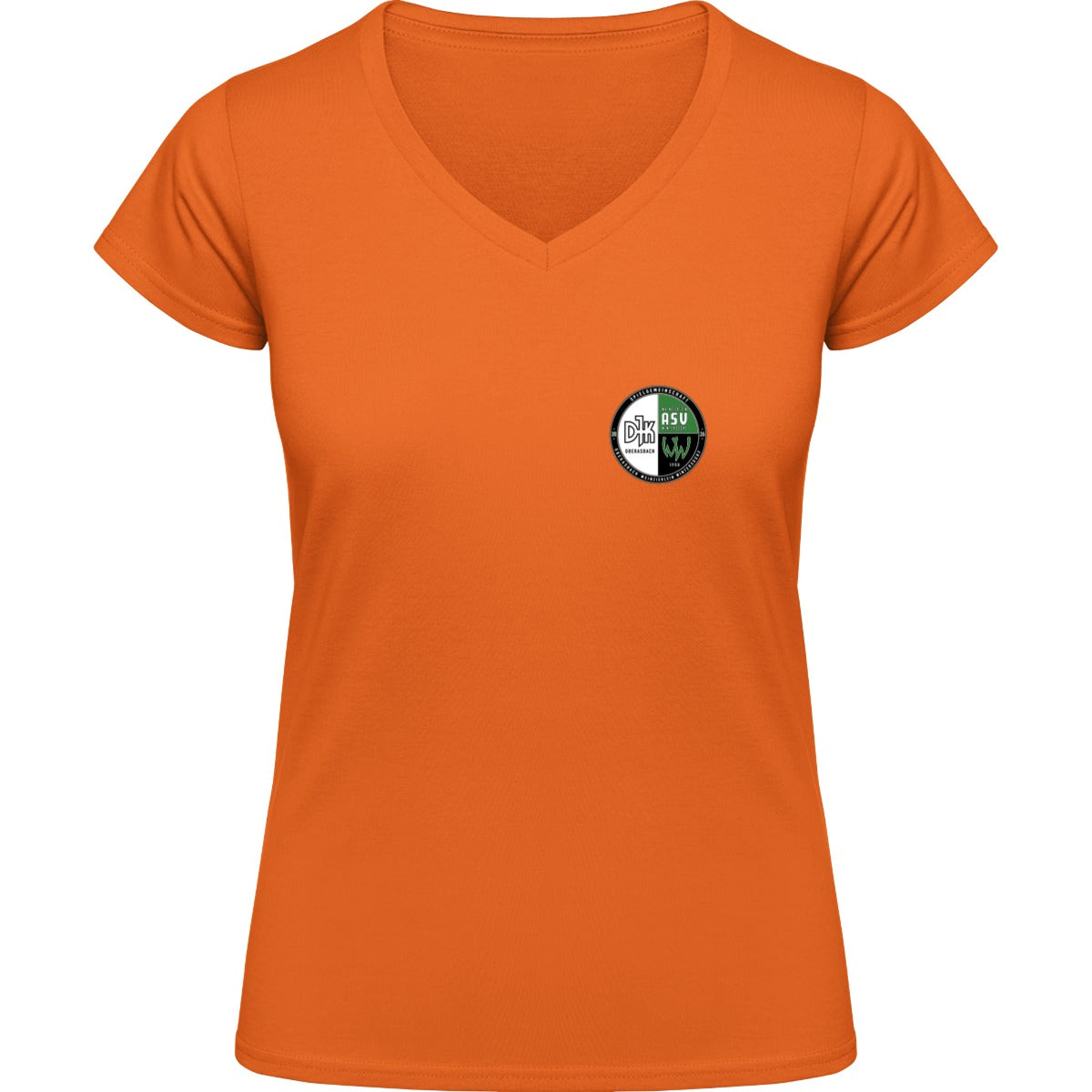 NO. 126 HAKRO DAMEN V-SHIRT CLASSIC – Vereinslogo herzseitig Orange Vorderseite