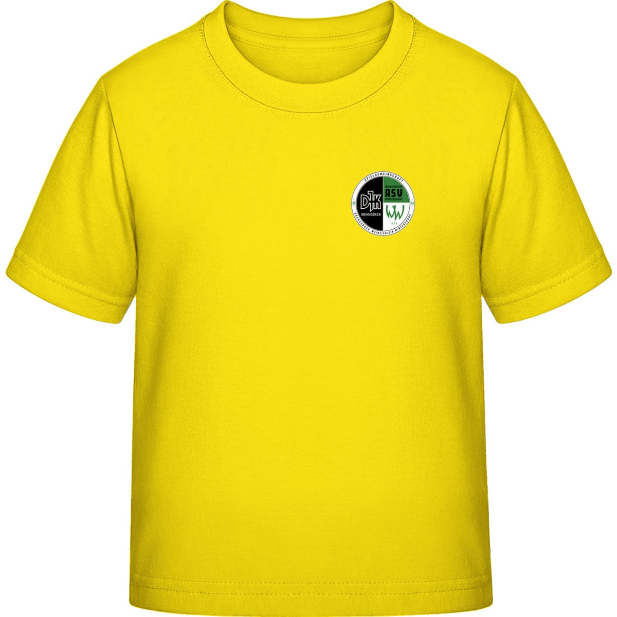 Generic Kinder T-Shirt DS001K – Vereinslogo herzseitig Gelb Vorderseite