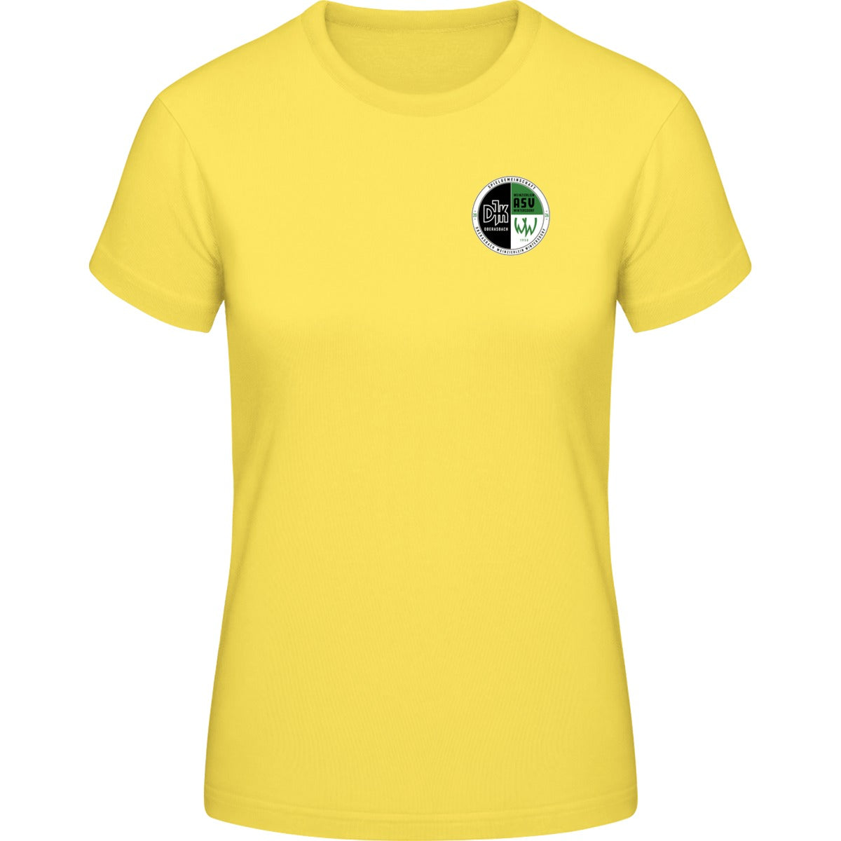 B&C #E190 T-Shirt Women – Vereinslogo herzseitig Solar Yellow Vorderseite