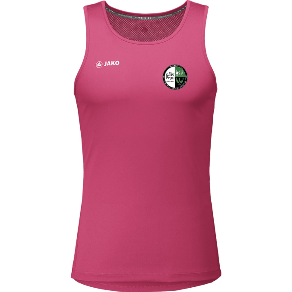 6075-Mens-Tank – Vereinslogo herzseitig Pink Vorderseite