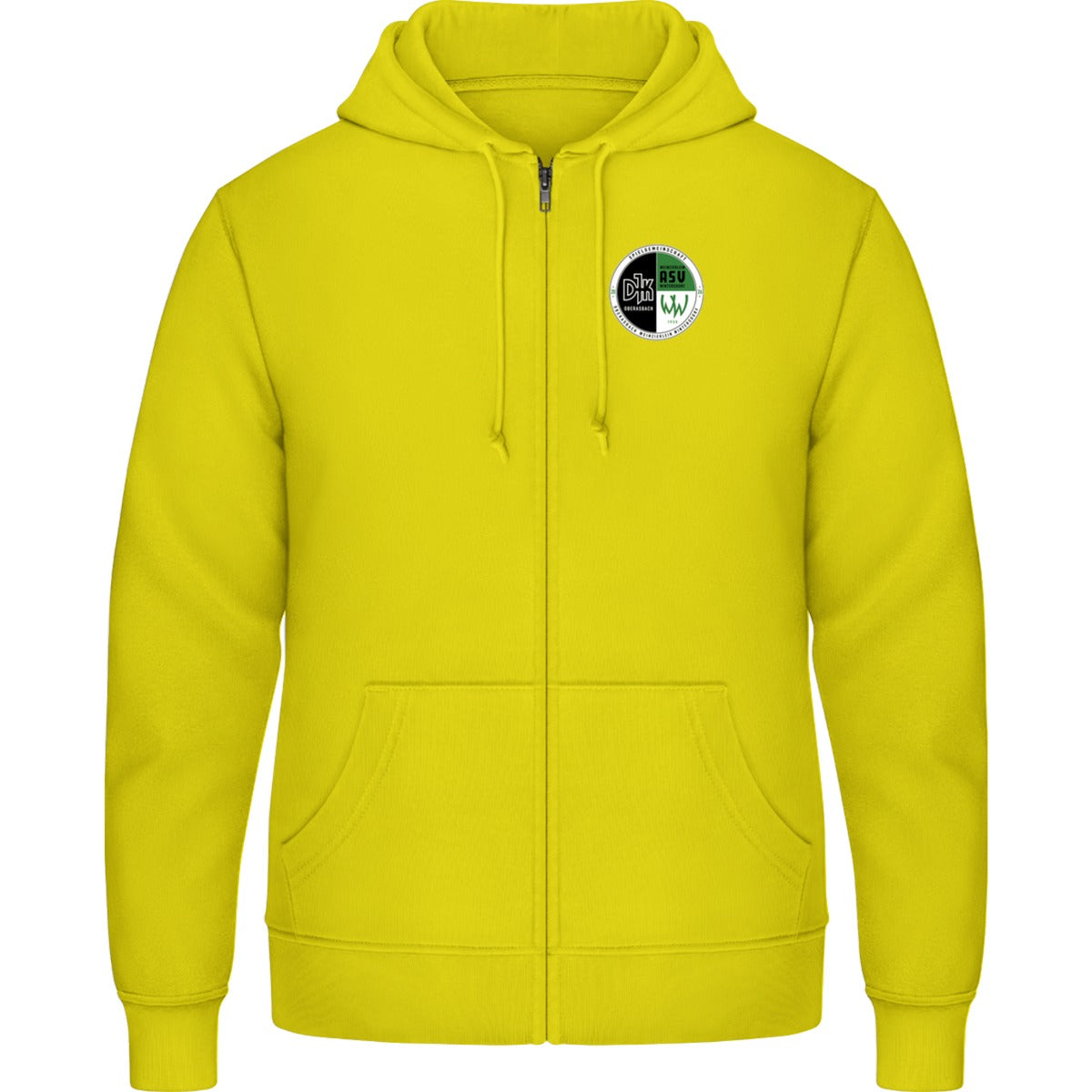 Zip Hoodie JH050 – Vereinslogo herzseitig Sun Yellow Vorderseite
