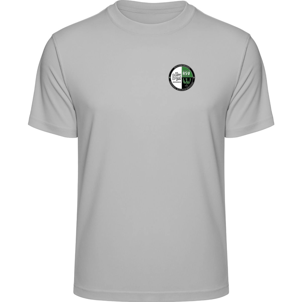 Recycled Performance T-Shirt TR501 – Vereinslogo herzseitig Silver Melange Vorderseite
