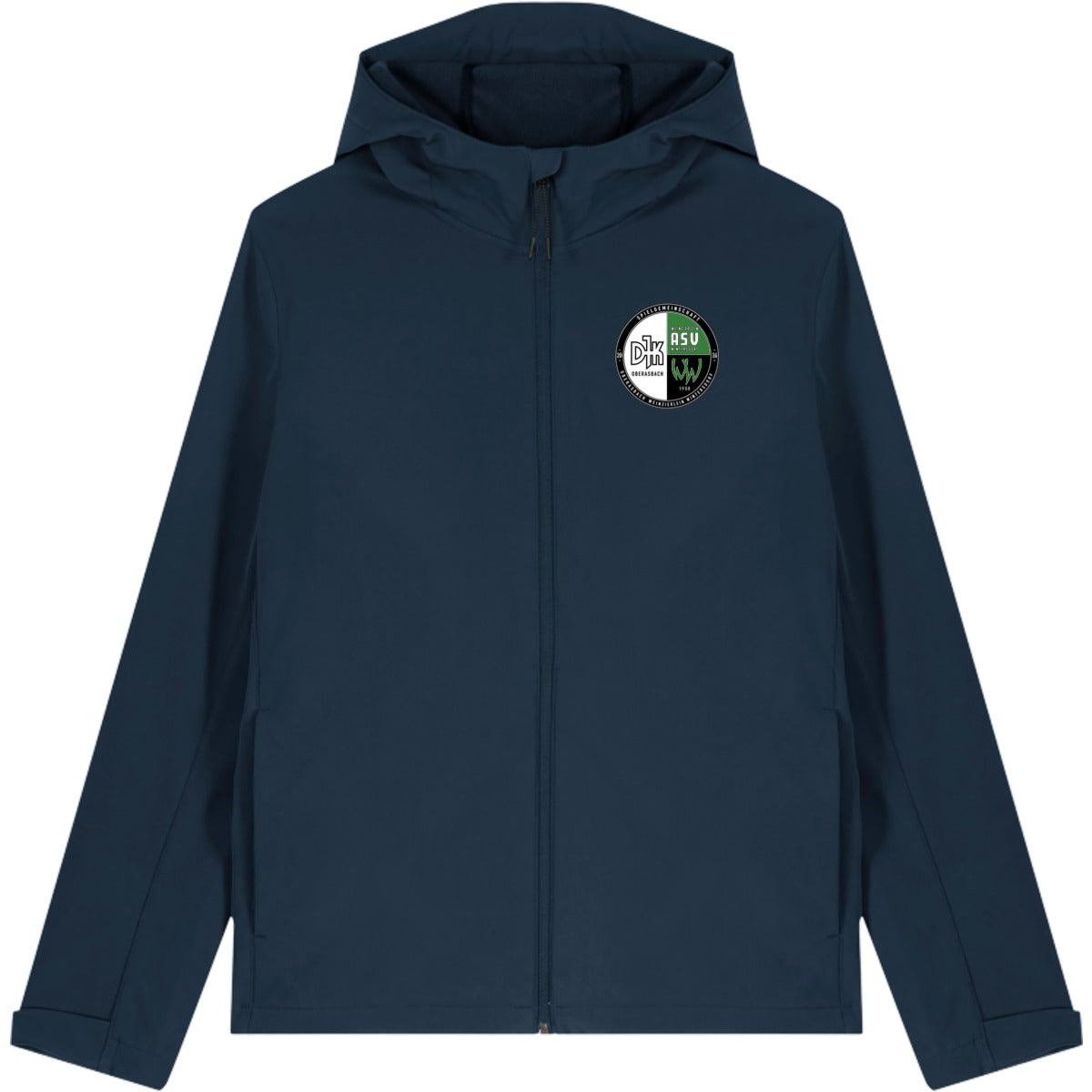 Nachhaltige Herren Softshelljacke Stanley Discoverer STJM158 – Vereinslogo herzseitig French Navy Vorderseite