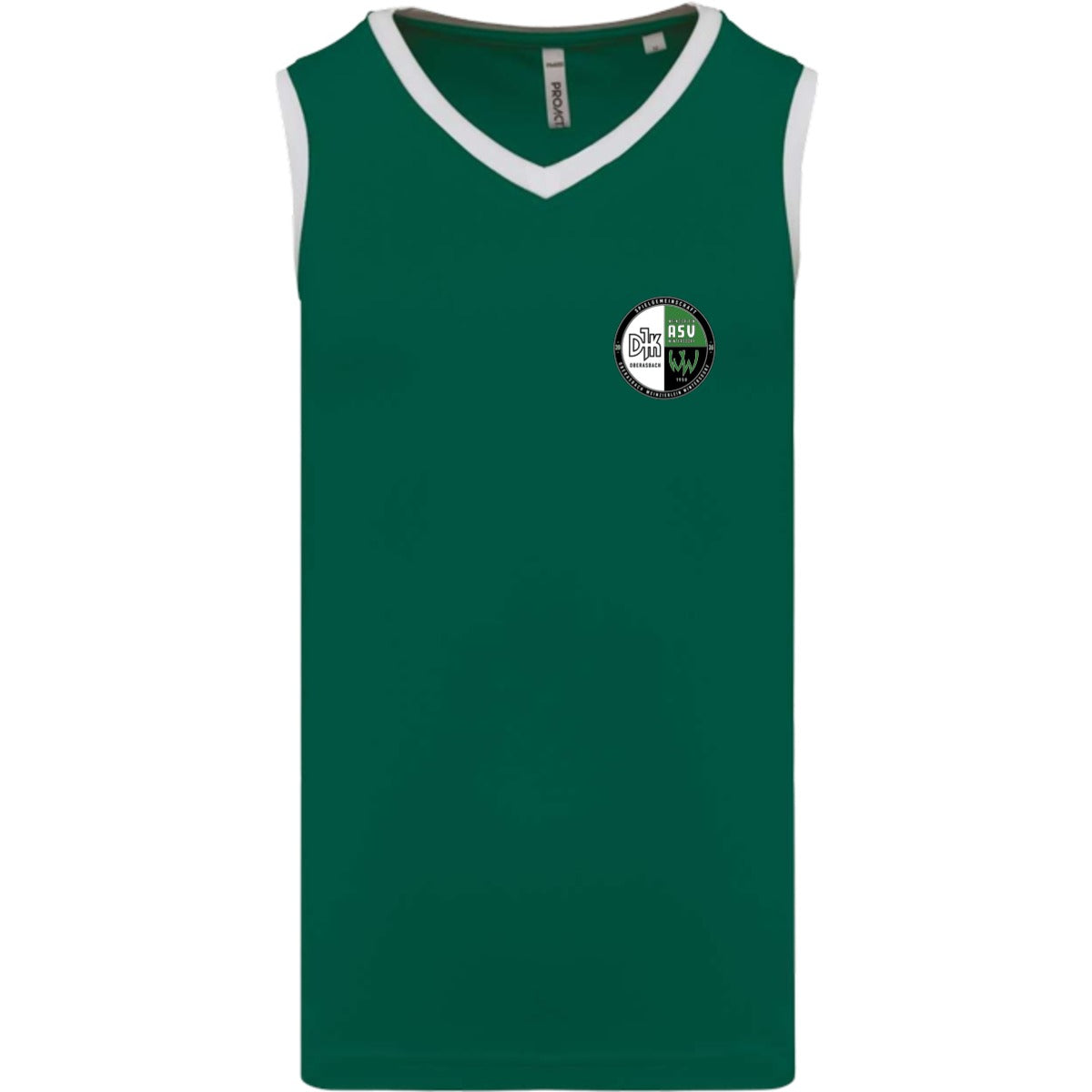 Basketballtrikot Herren PA4050 – Vereinslogo herzseitig Dark Green/White Vorderseite