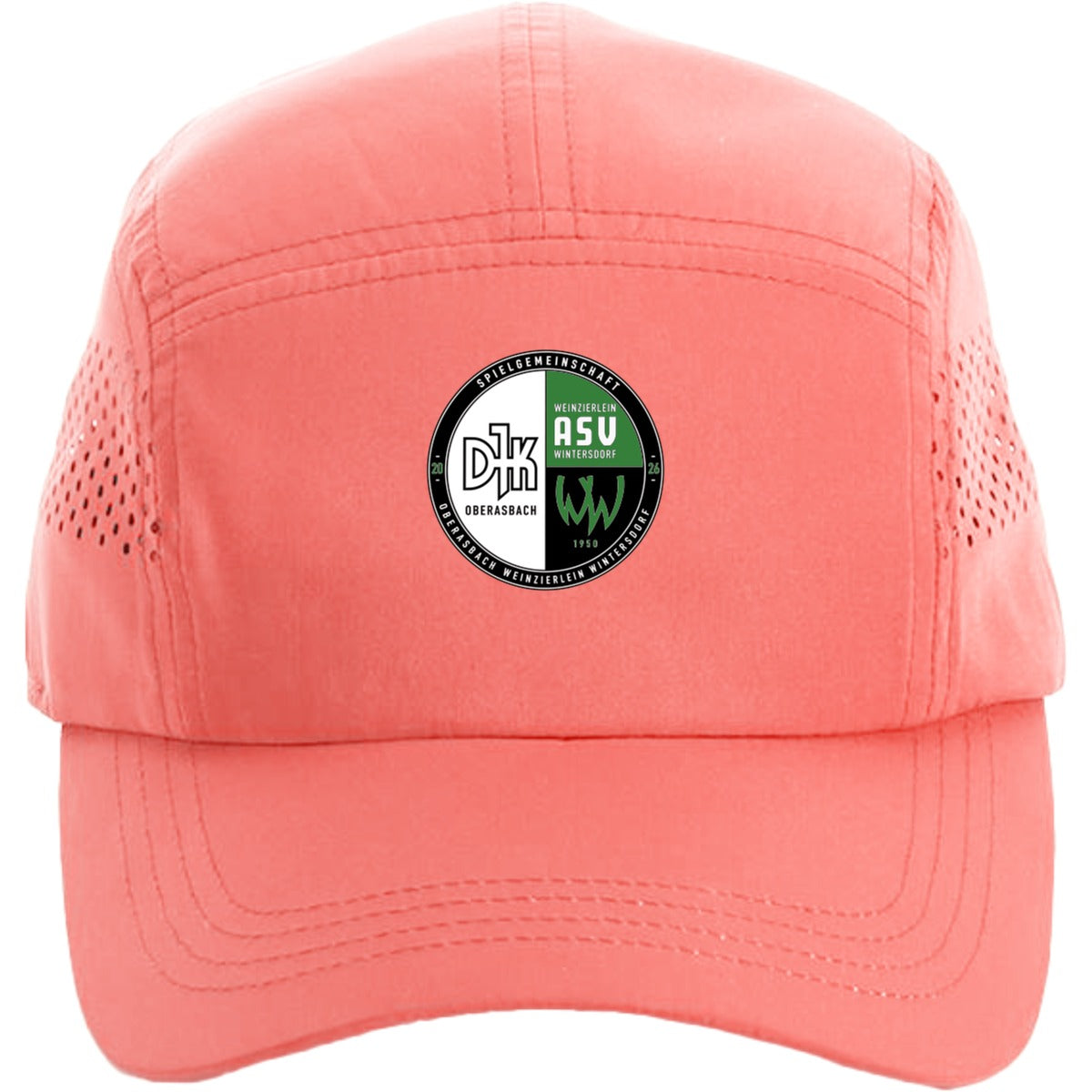 CB188-Cap – Vereinslogo mittig groß Salmon Pink Vorderseite