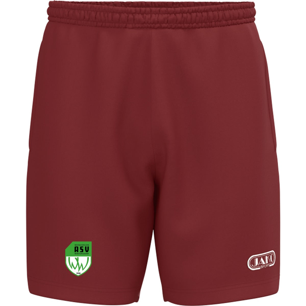 JAKO Short Wardrobe 6261 – ASV-Wappen am Bein rubinrot Vorderseite