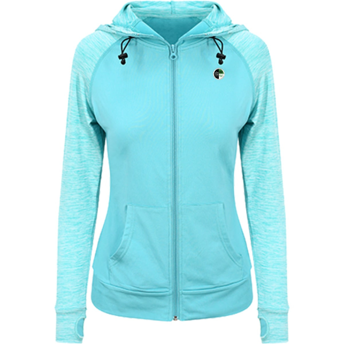 JC058-Womens-Zoodie – Vereinslogo herzseitig Ocean/Ocean Melange Vorderseite