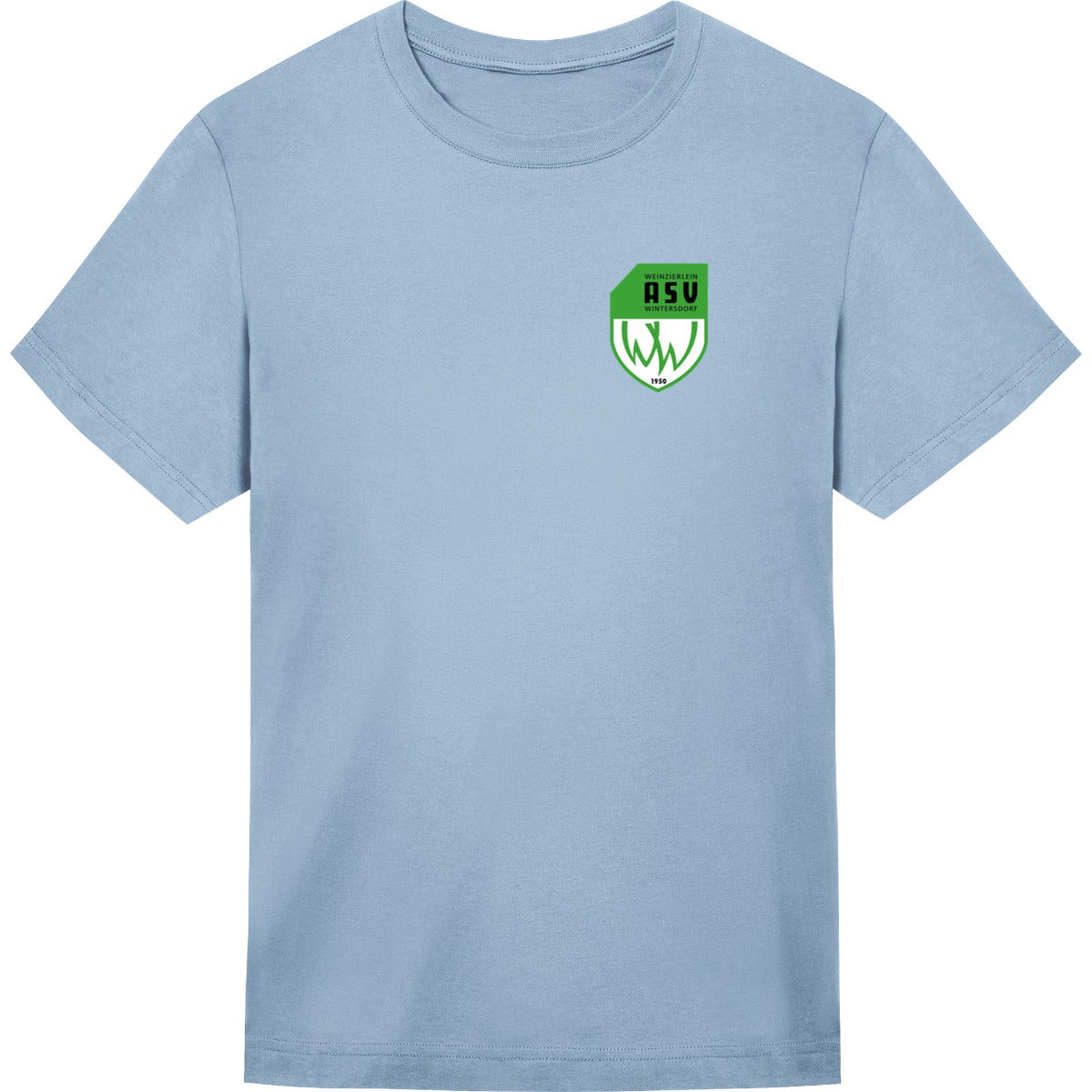 Unisex Oversize T-Shirt JT009 – ASV-Wappen herzseitig Sky Blue Vorderseite