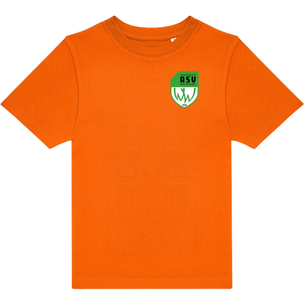 T-Shirt für Kinder TK002 #E190 – ASV-Wappen herzseitig Orange Vorderseite