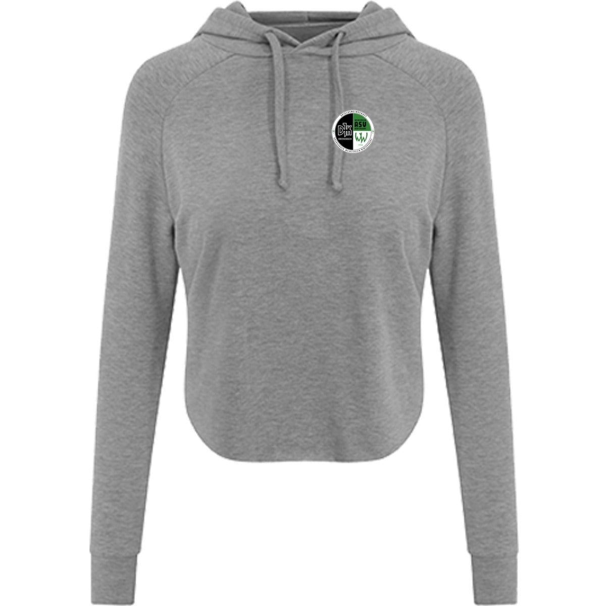 JC054-Womens-Cross-Hoodie – Vereinslogo herzseitig Sports Grey Vorderseite