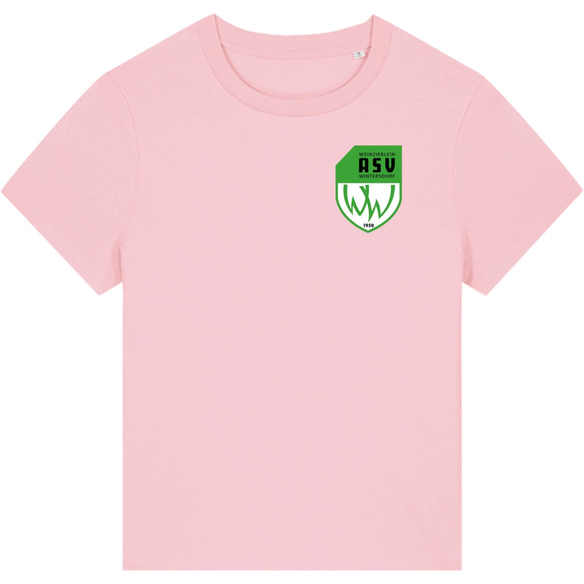 Nachhaltiges Damen T-Shirt Stella Muser STTW172 – ASV-Wappen herzseitig Cotton Pink Vorderseite