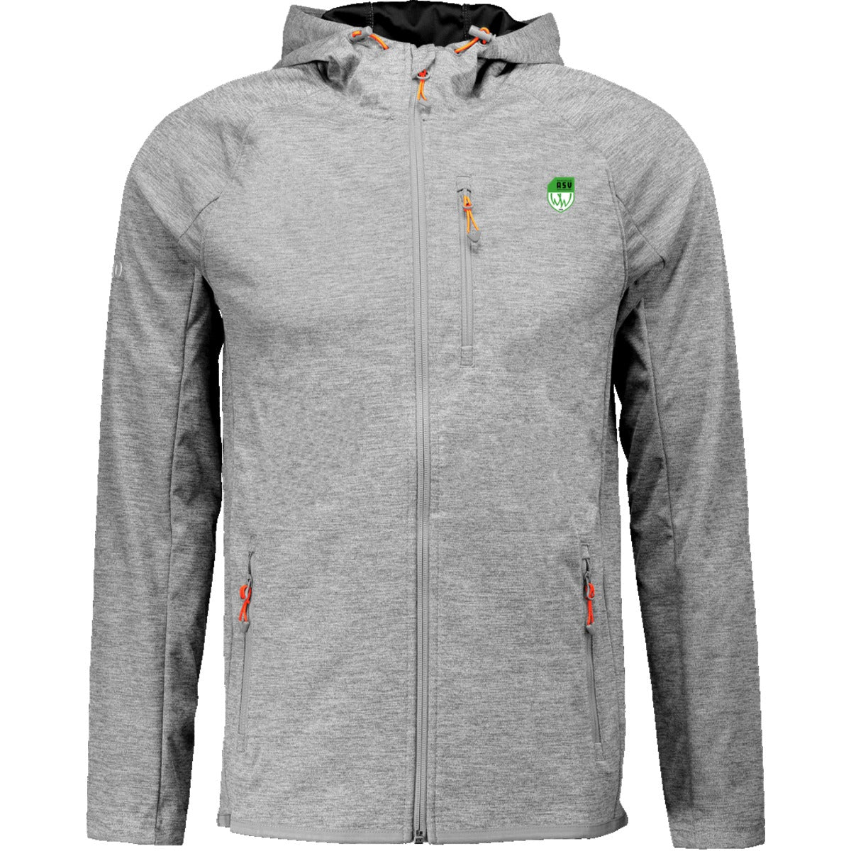7605M-Herren-Softshell – ASV-Wappen herzseitig Grau Meliert Vorderseite