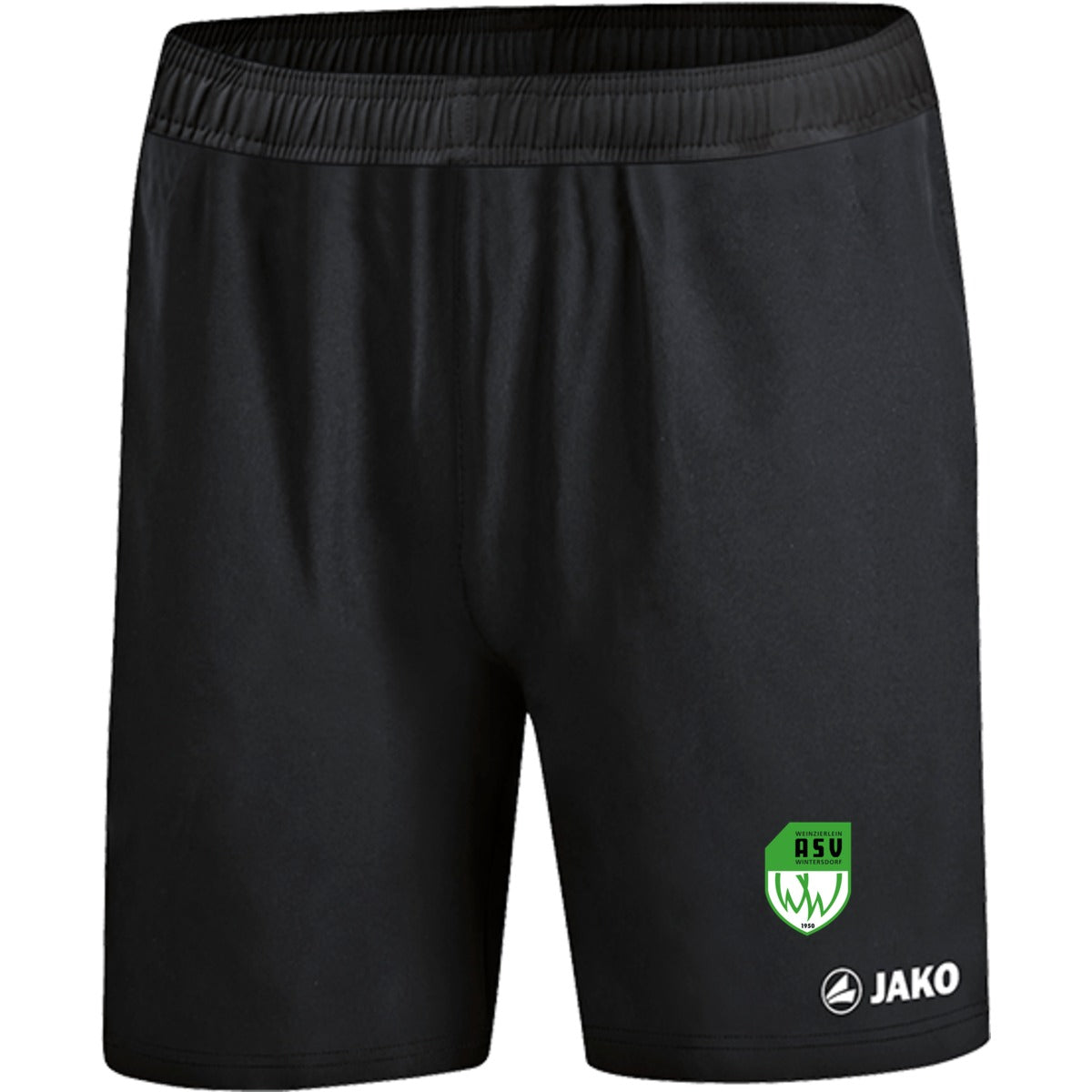 6275-Mens-Shorts – ASV-Wappen am Bein Schwarz Vorderseite