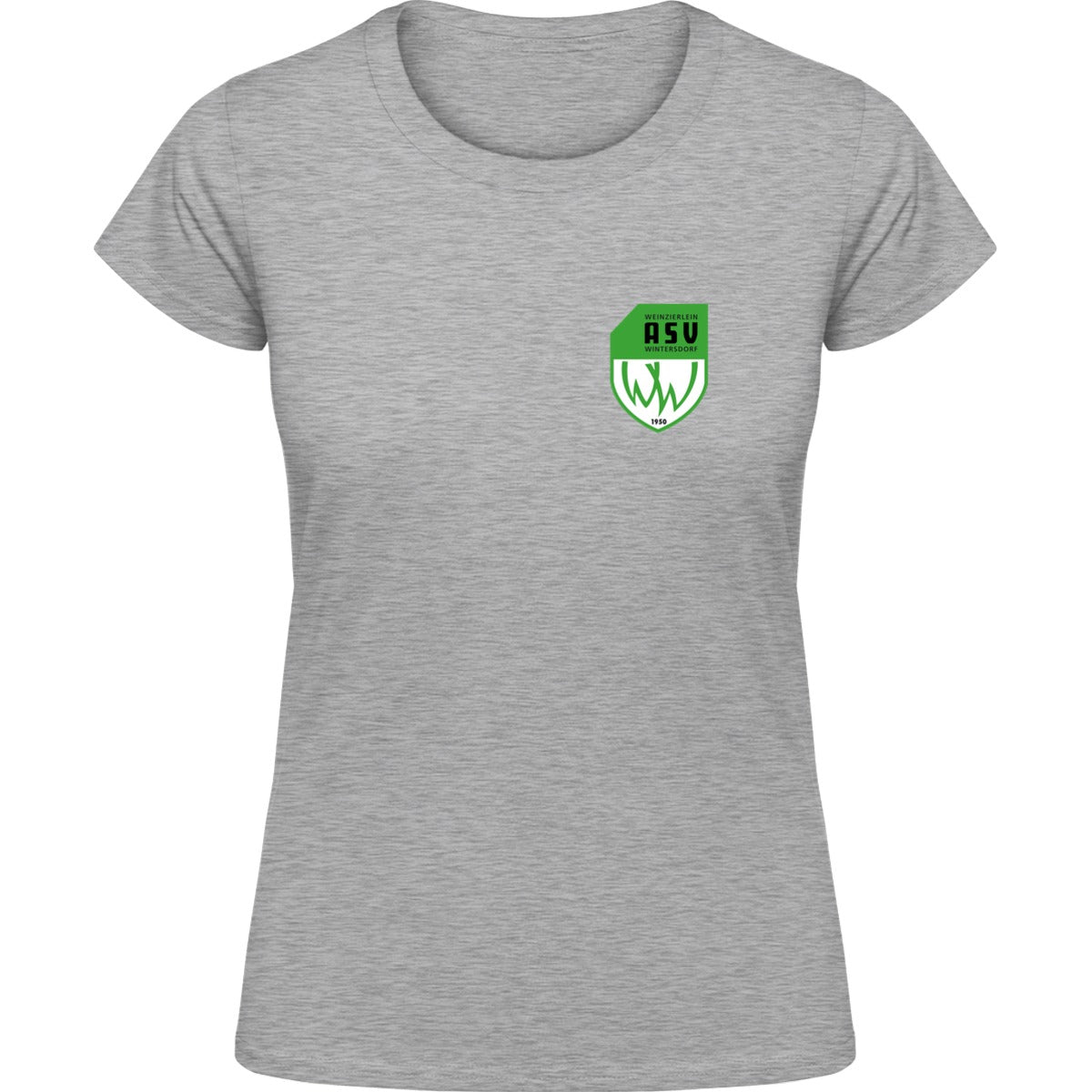 Gildan Softstyle T-Shirt Women – ASV-Wappen herzseitig Sport Grey Vorderseite