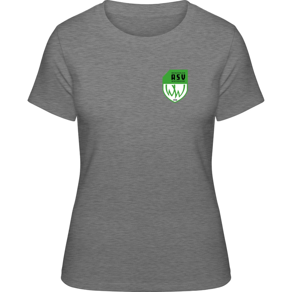 NO. 127 HAKRO DAMEN T-SHIRT CLASSIC – ASV-Wappen herzseitig Grau Meliert Vorderseite