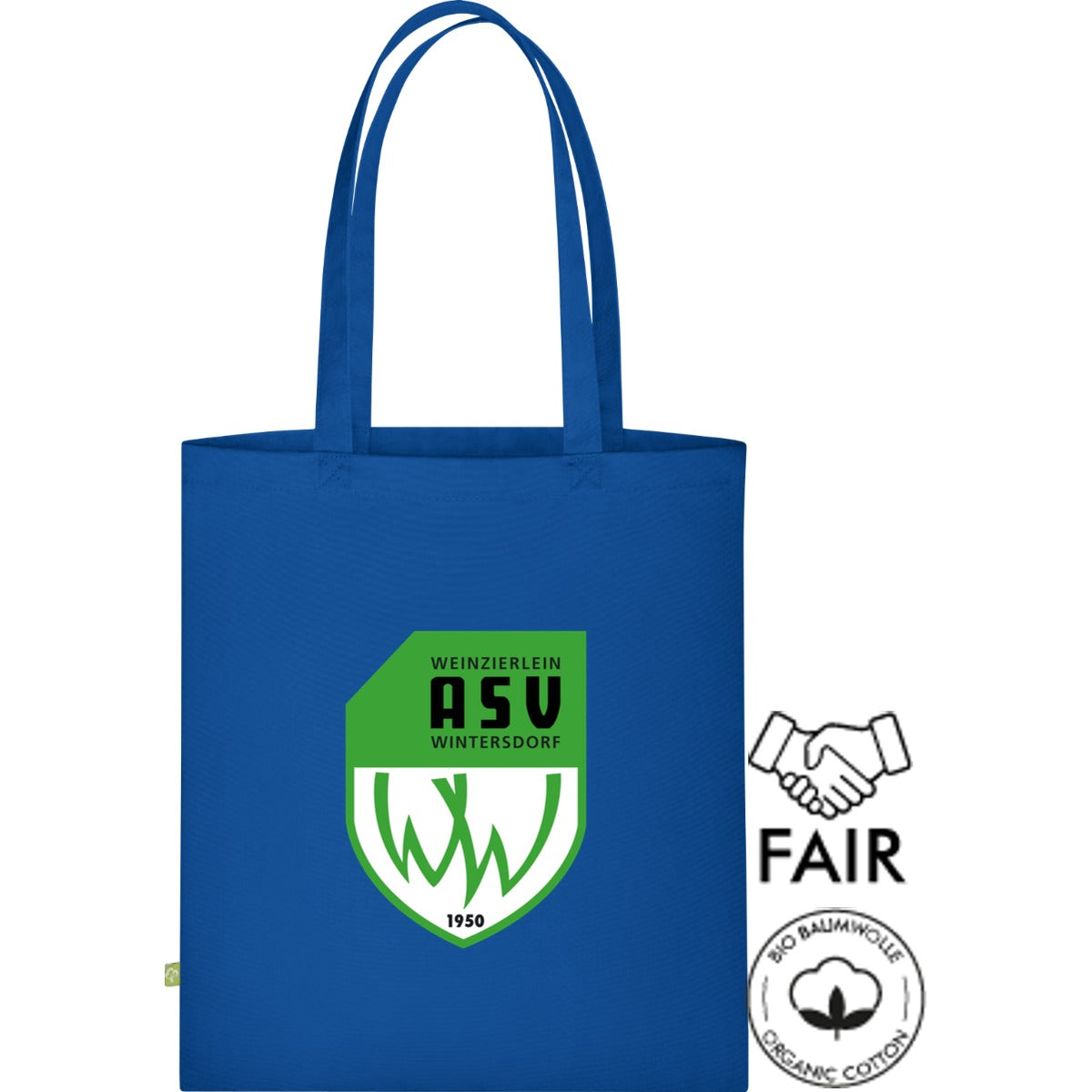 Stofftasche Fairtrade XT600N – ASV-Wappen mittig groß Royal Vorderseite