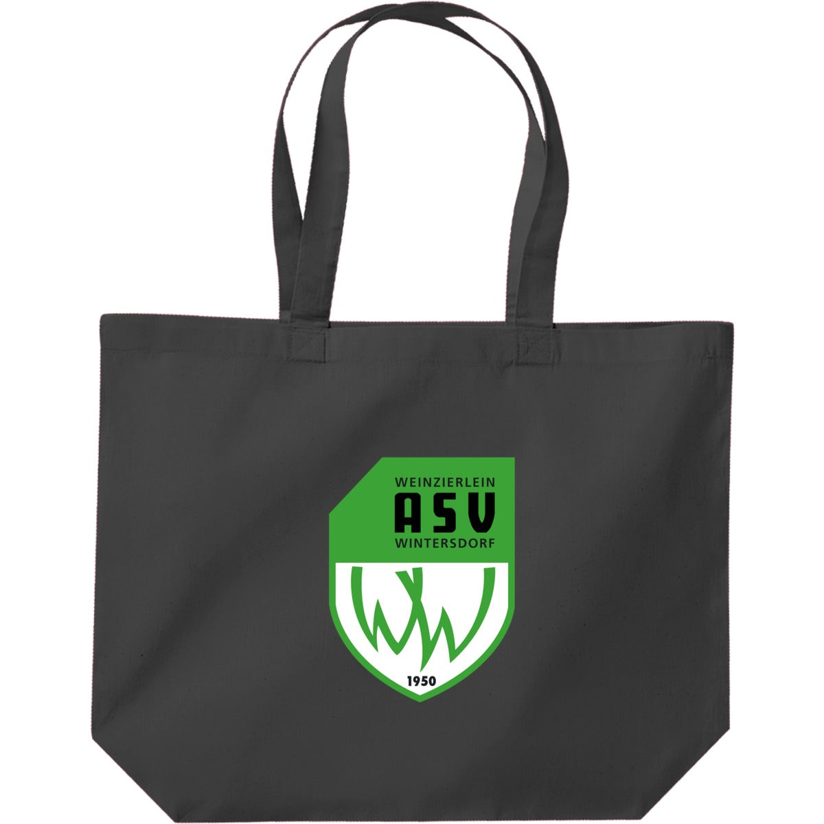 Maxi Einkaufstasche WM125 – ASV-Wappen mittig groß Graphite Grey Vorderseite