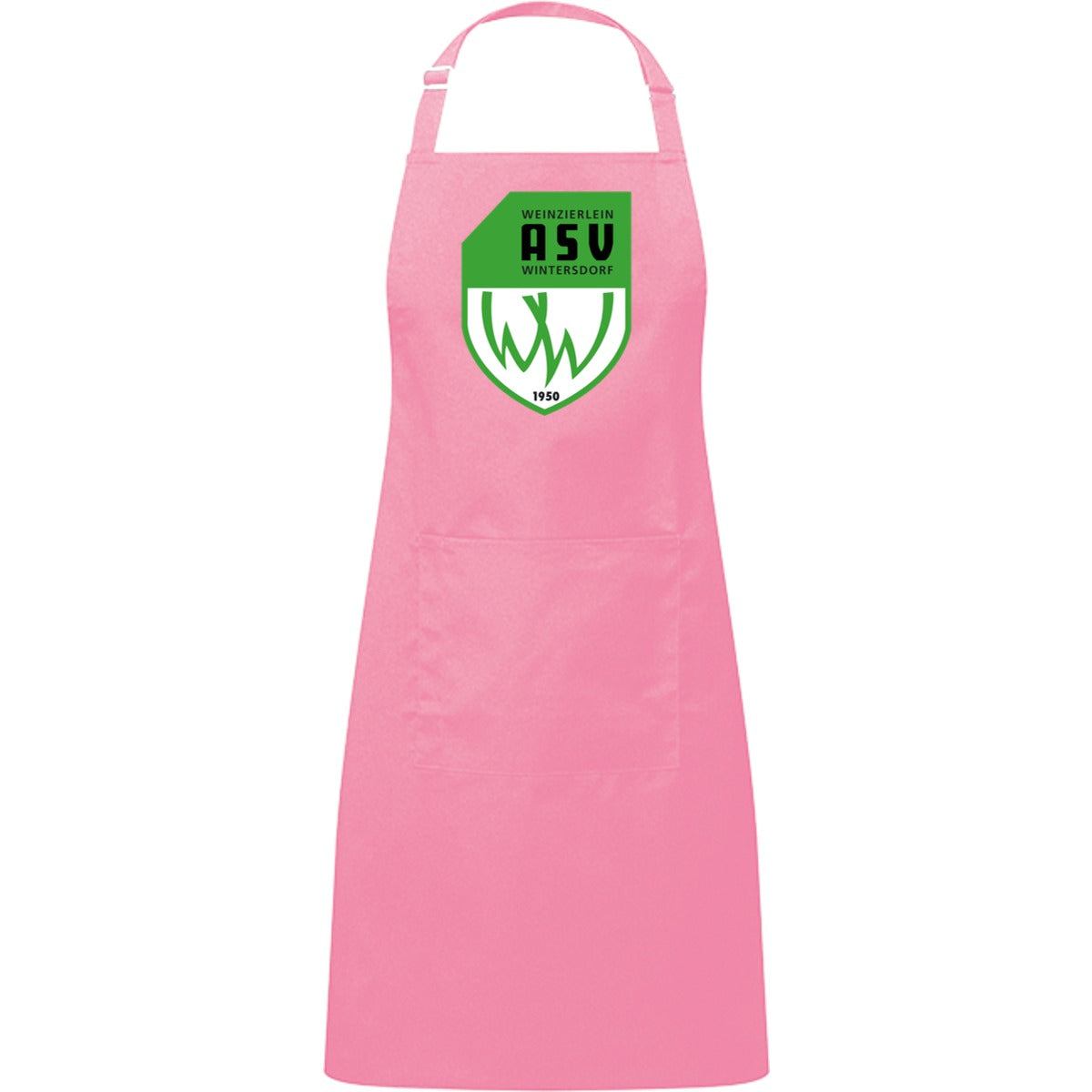 Kochschürze mit Tasche PR154 – ASV-Wappen mittig groß Pink Vorderseite