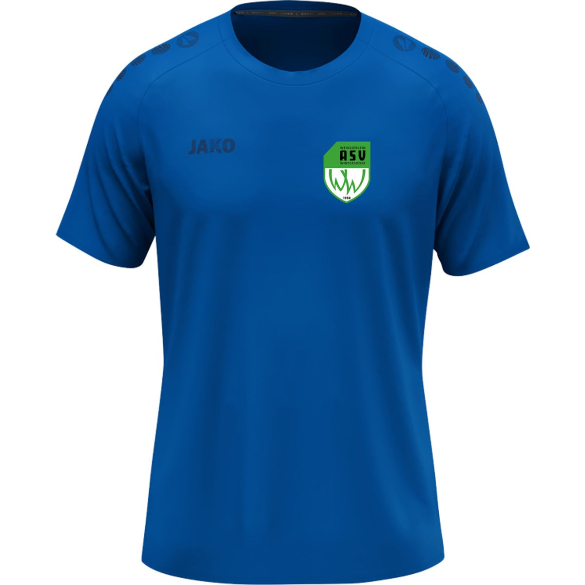 JAKO T-Shirt Light Flow Herren 6176M – ASV-Wappen herzseitig Royal Vorderseite