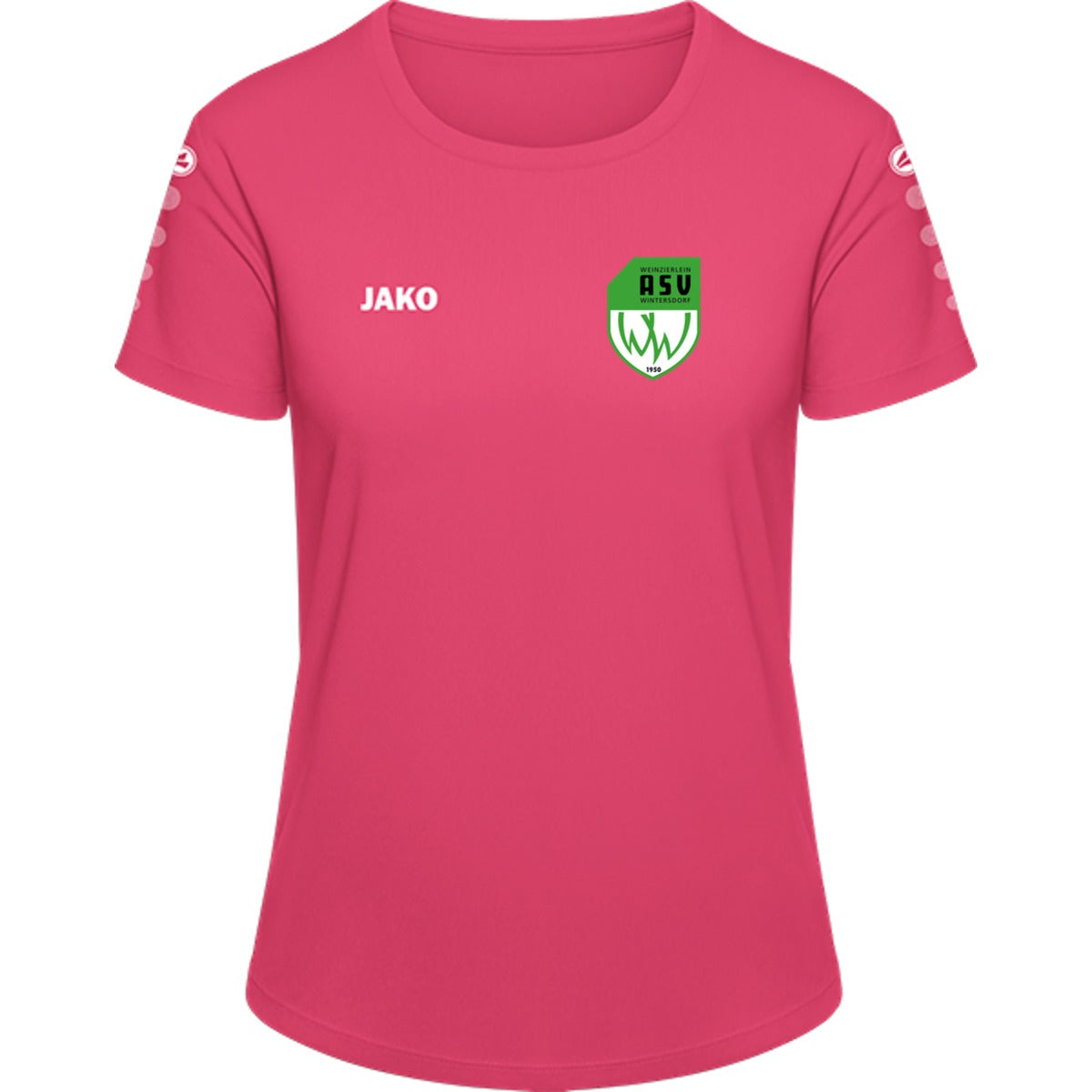 JAKO Trikot Team Damen Kurzarm 4233D – ASV-Wappen herzseitig deep pink Vorderseite