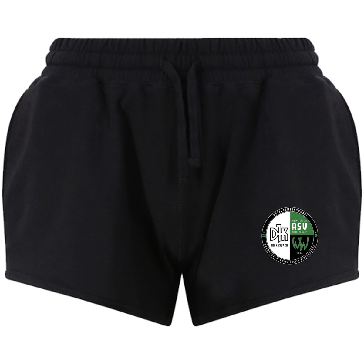 JC074-Cool-Jog-Short – Vereinslogo am Bein Black Vorderseite