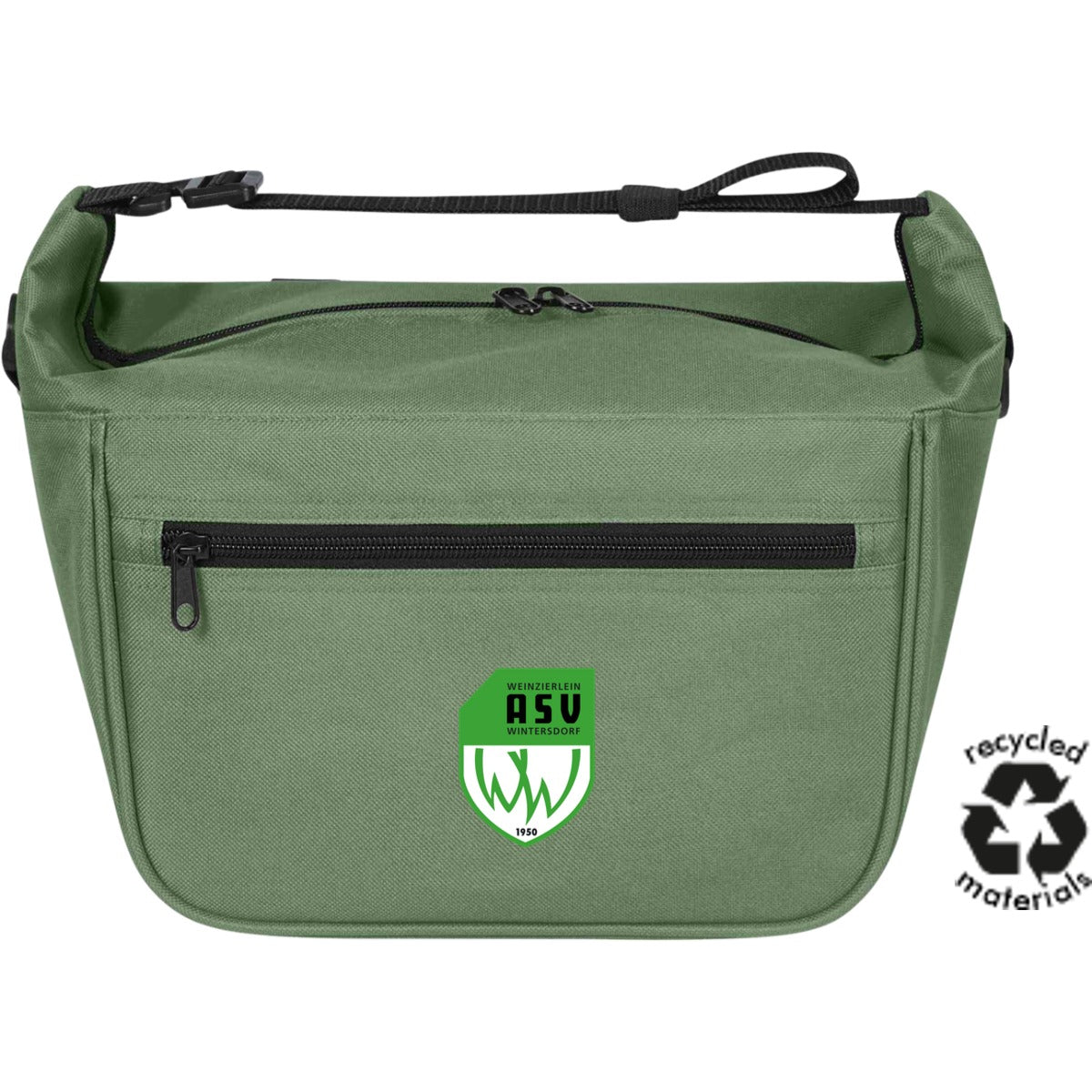 Kompakte Fahrrad-Kühltasche HF18049 personalisierbar – ASV-Wappen mittig groß Jade Green Vorderseite