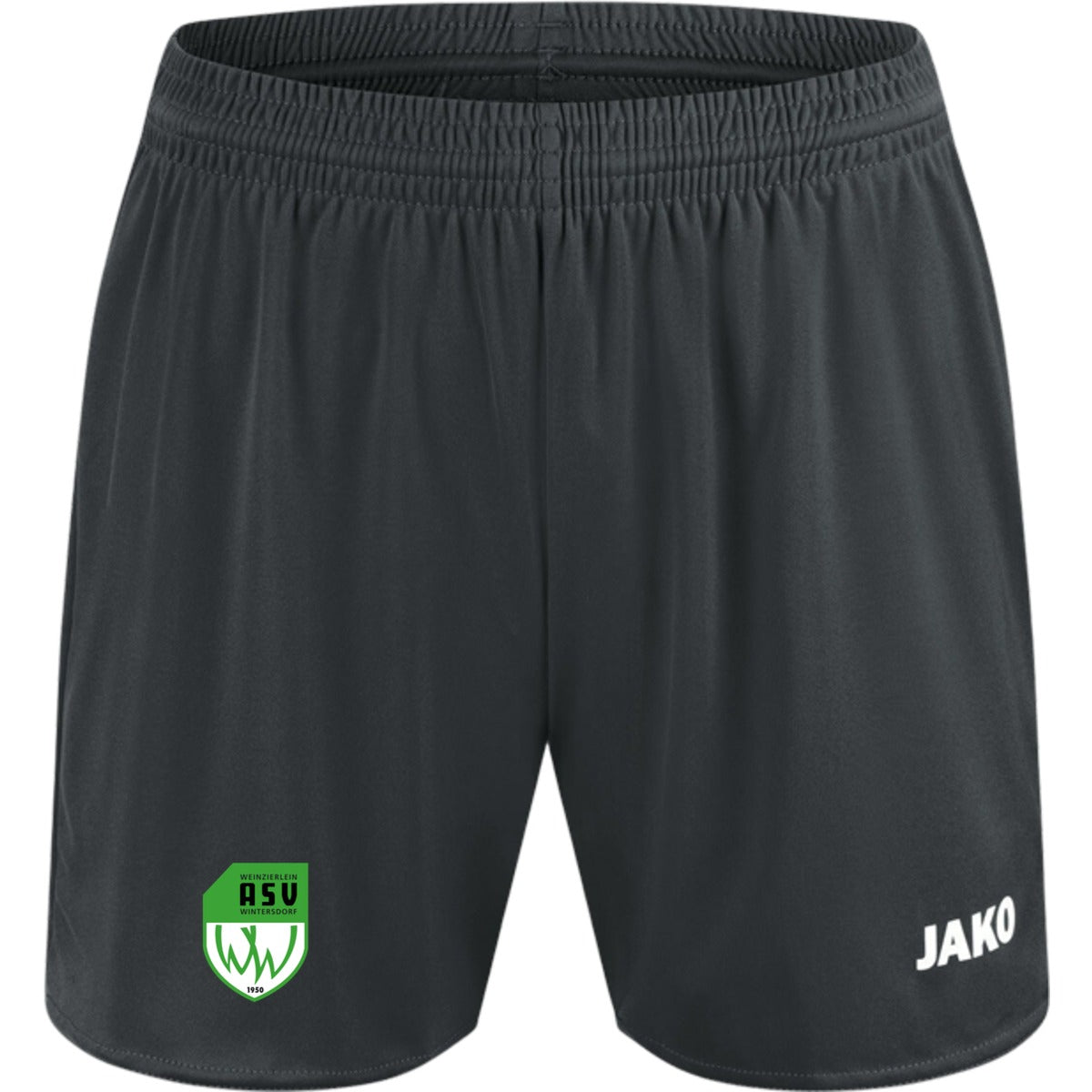 JAKO Sporthose Manchester 2.0 ohne Innenslip Damen 4400D – ASV-Wappen am Bein Anthrazit Vorderseite