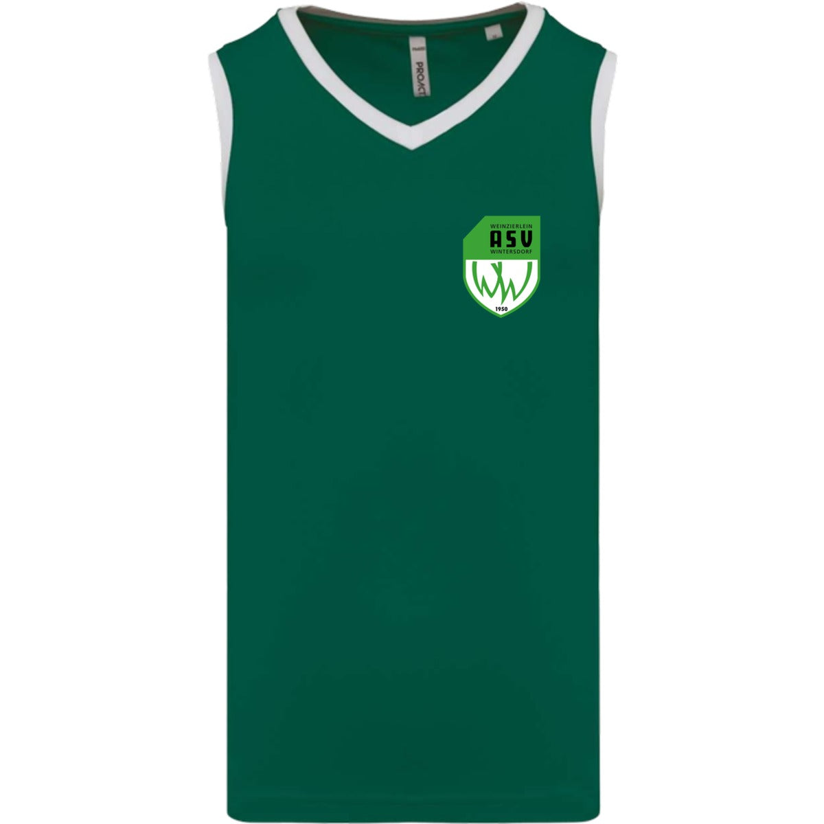 Basketballtrikot Herren PA4050 – ASV-Wappen herzseitig Dark Green/White Vorderseite