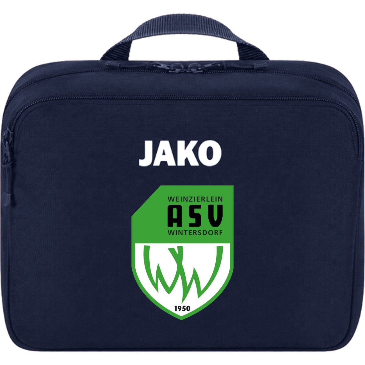 JAKO Kulturtasche One 1601 – ASV-Wappen mittig groß Marine Vorderseite