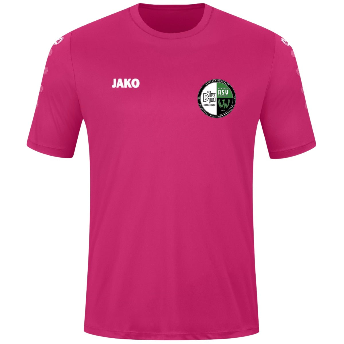 JAKO Kinder Trikot Team Kurzarm 4233K – Vereinslogo herzseitig deep pink Vorderseite