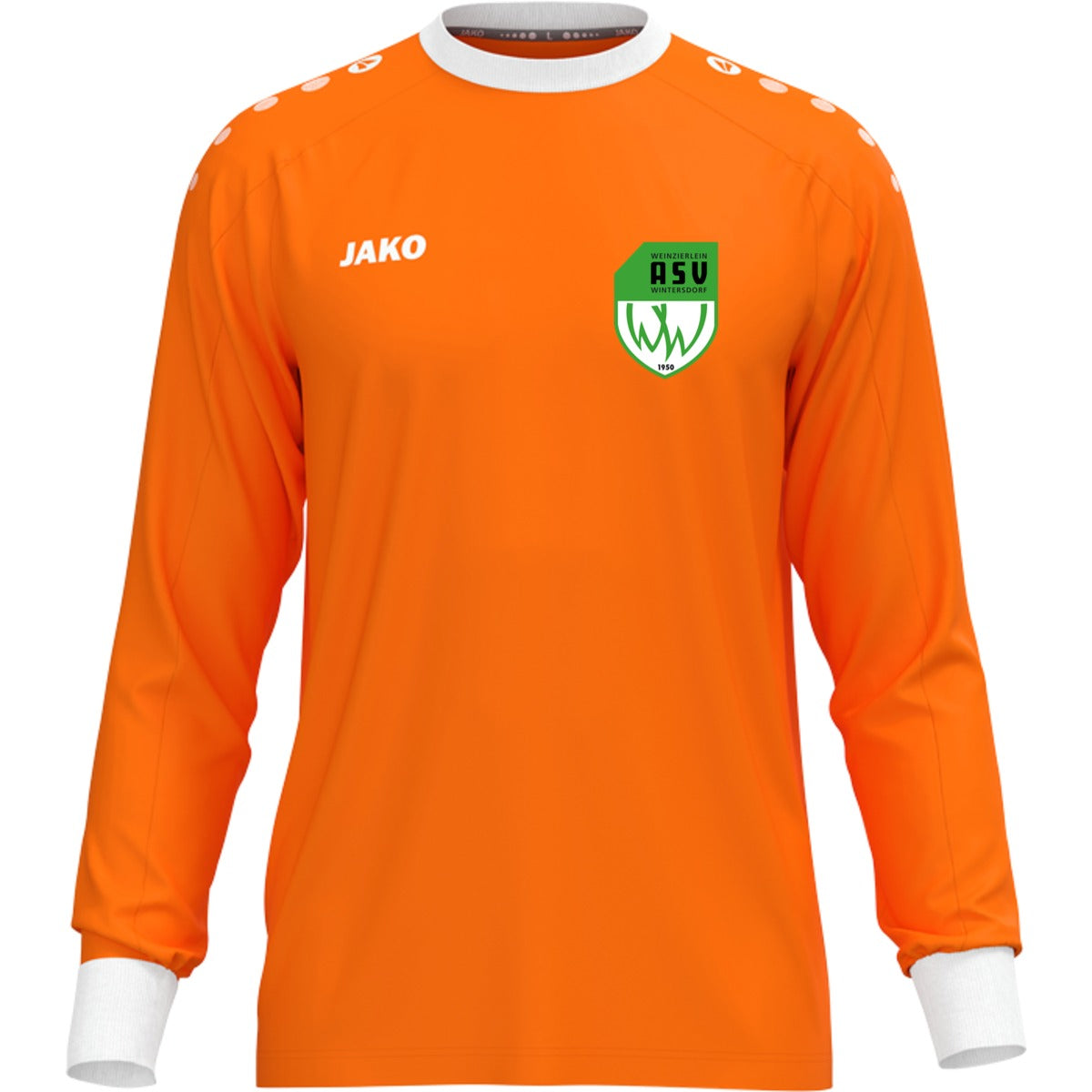 JAKO Torwart Trikot One für Kinder 8900K – ASV-Wappen herzseitig Neonorange Vorderseite