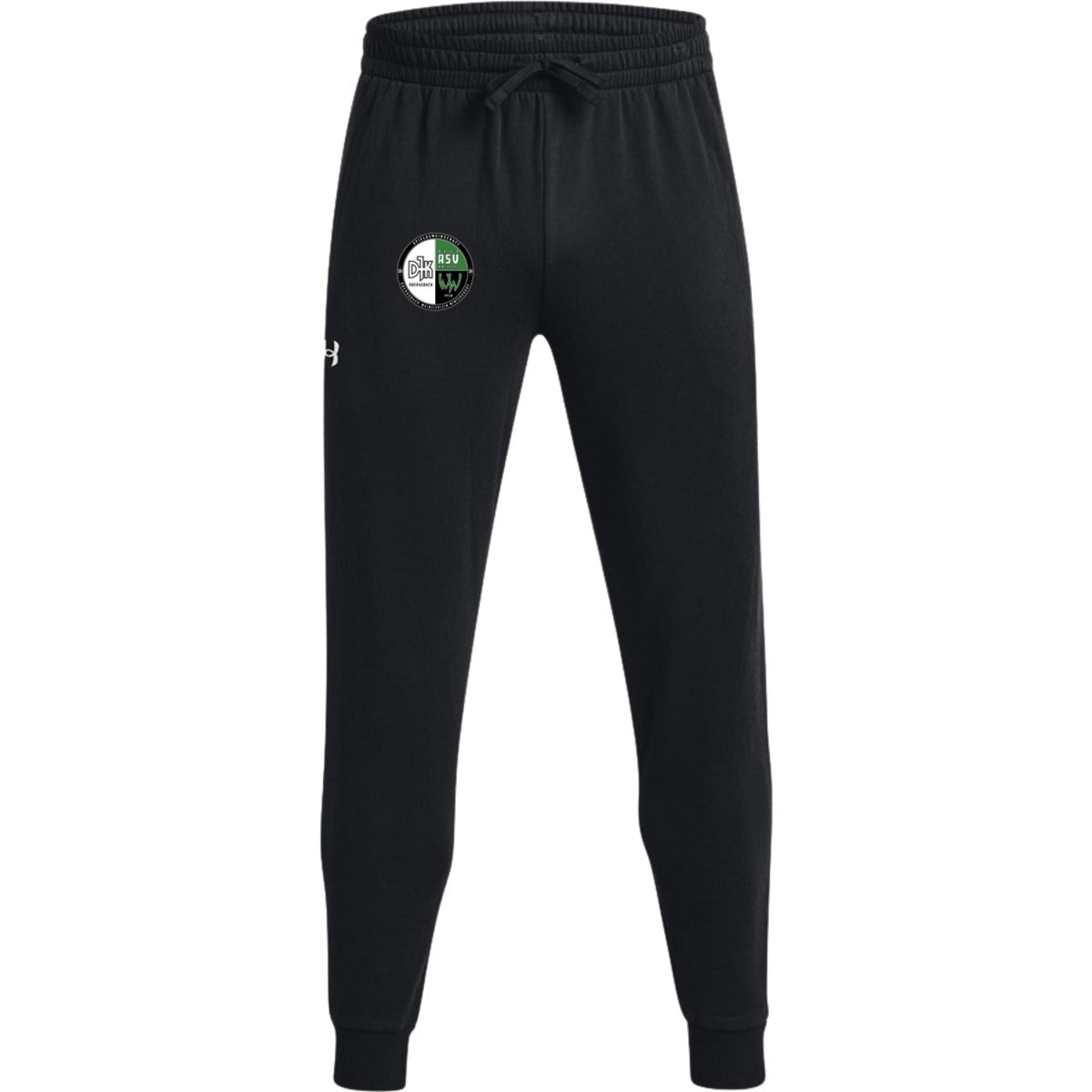 UA Rival Fleece Jogginghose UA010 1379774 – Vereinslogo am Bein Black Vorderseite