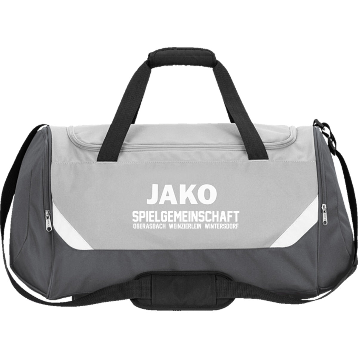 JAKO Sporttasche Iconic 1924 – Neues Design Soft Grey/Anthra Light Vorderseite