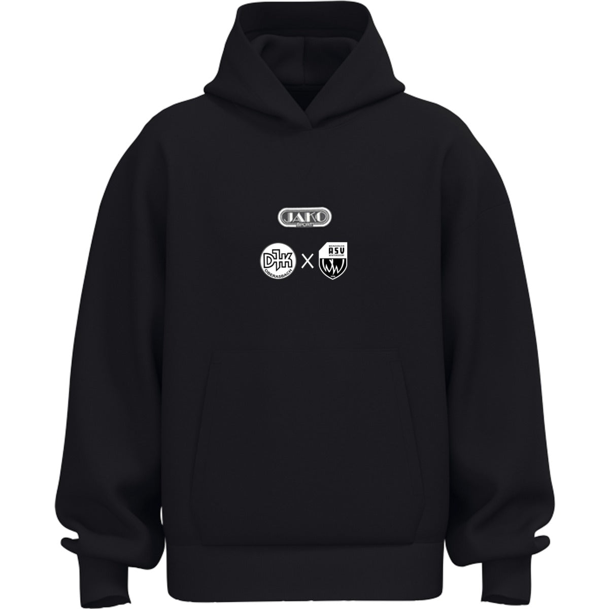 JAKO Wardrobe Bio-Kapuzensweat 6761 – Neues Design Schwarz Vorderseite