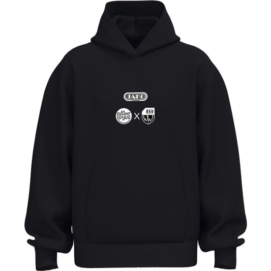 JAKO Wardrobe Bio-Kapuzensweat 6761 – Neues Design Schwarz Vorderseite