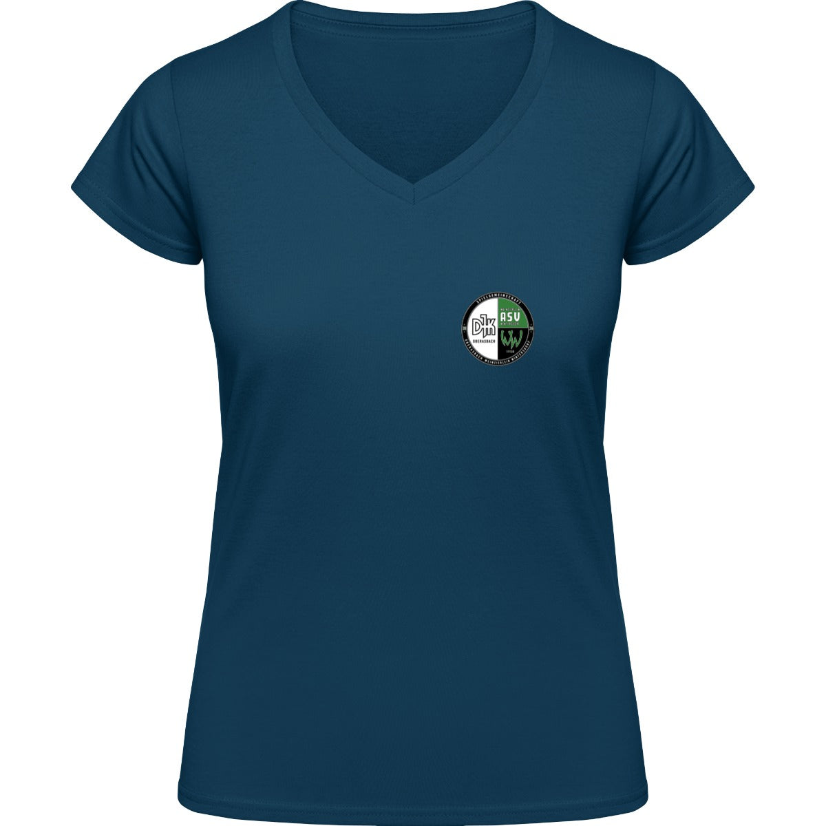 NO. 126 HAKRO DAMEN V-SHIRT CLASSIC – Vereinslogo herzseitig Marine Vorderseite
