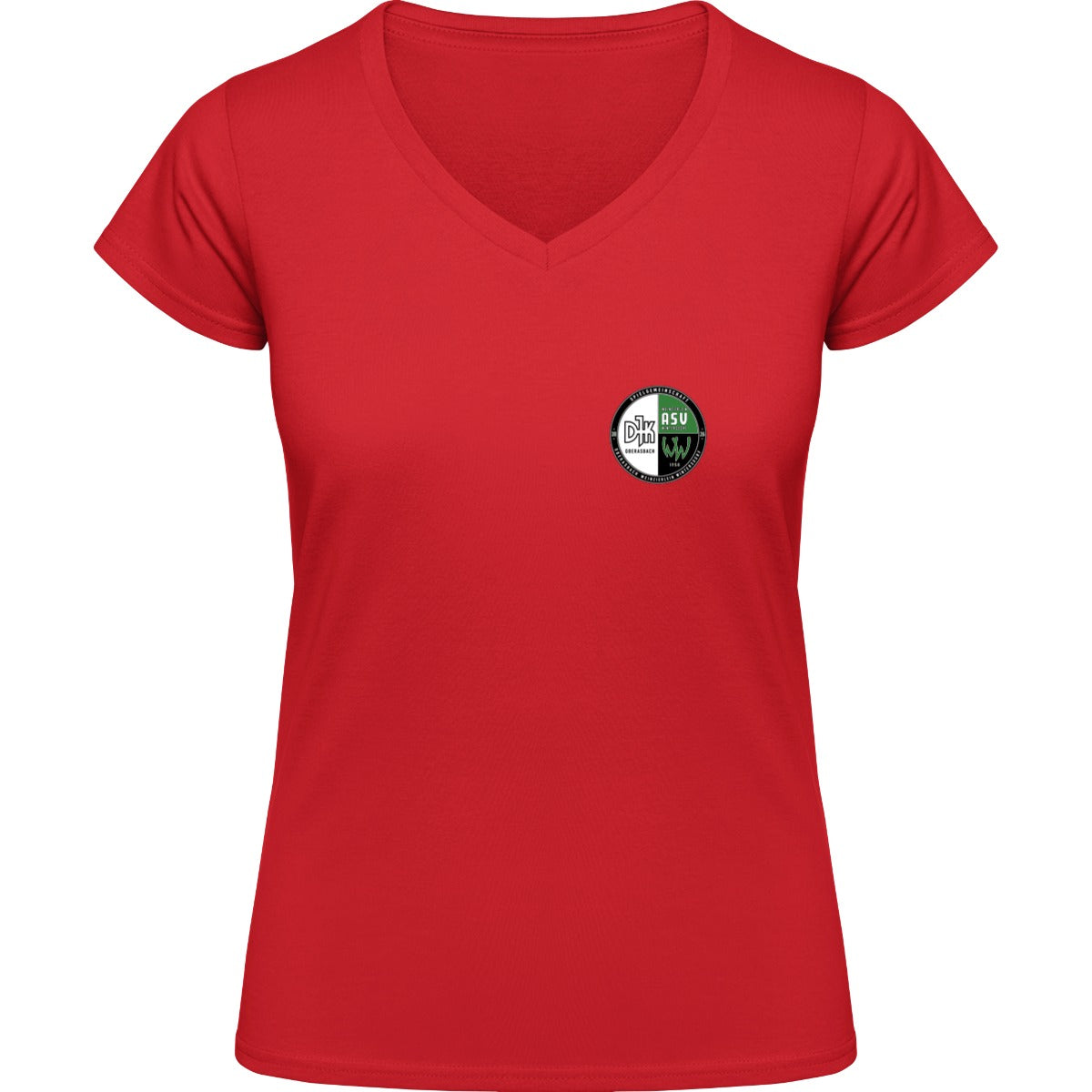 NO. 126 HAKRO DAMEN V-SHIRT CLASSIC – Vereinslogo herzseitig Rot Vorderseite