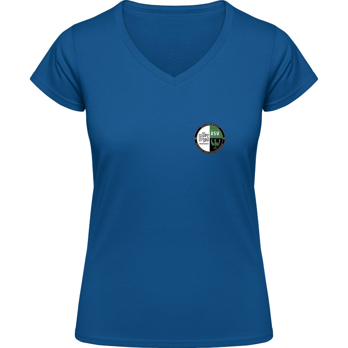 NO. 126 HAKRO DAMEN V-SHIRT CLASSIC – Vereinslogo herzseitig Royalblau Vorderseite