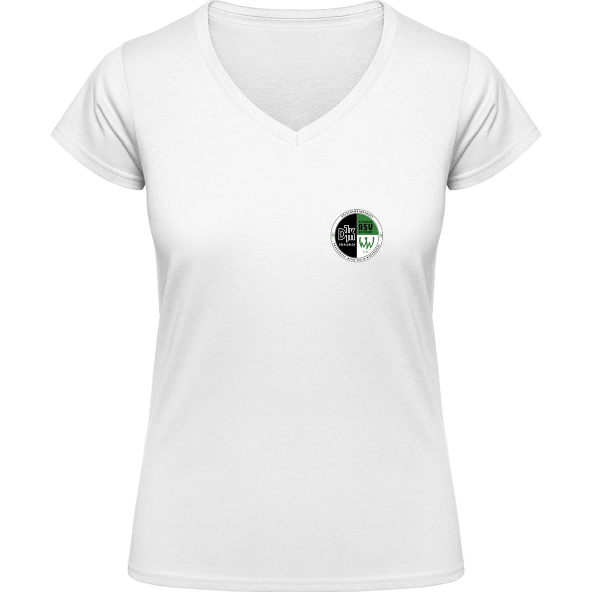 NO. 126 HAKRO DAMEN V-SHIRT CLASSIC – Vereinslogo herzseitig Weiß Vorderseite