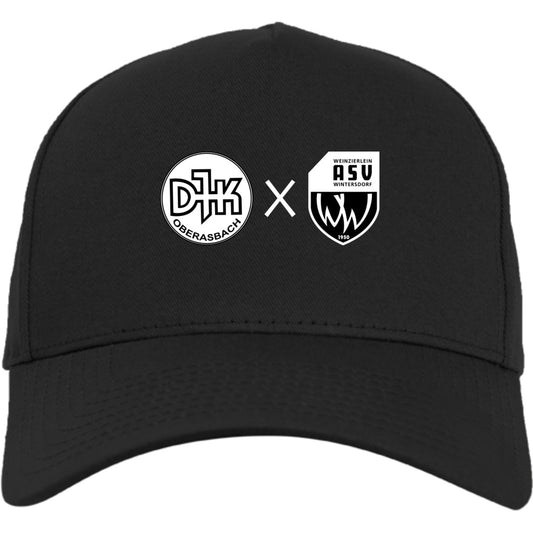 Flexfit 5-Panel Curved Classic Cap mit Snapback FX7707 – Neues Design Black Vorderseite