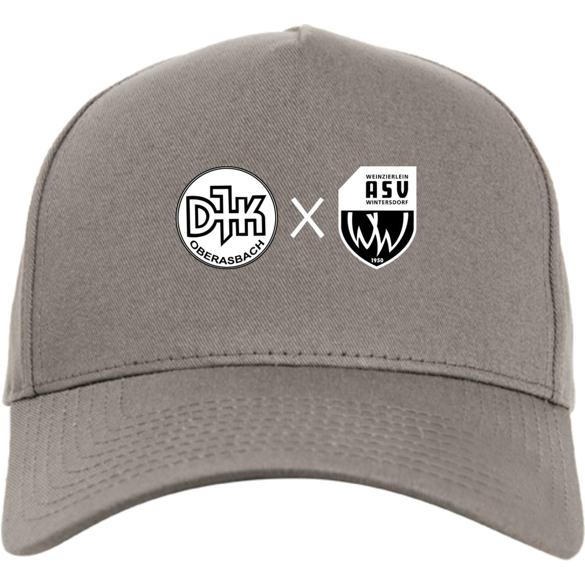 Flexfit 5-Panel Curved Classic Cap mit Snapback FX7707 – Neues Design Grey Vorderseite