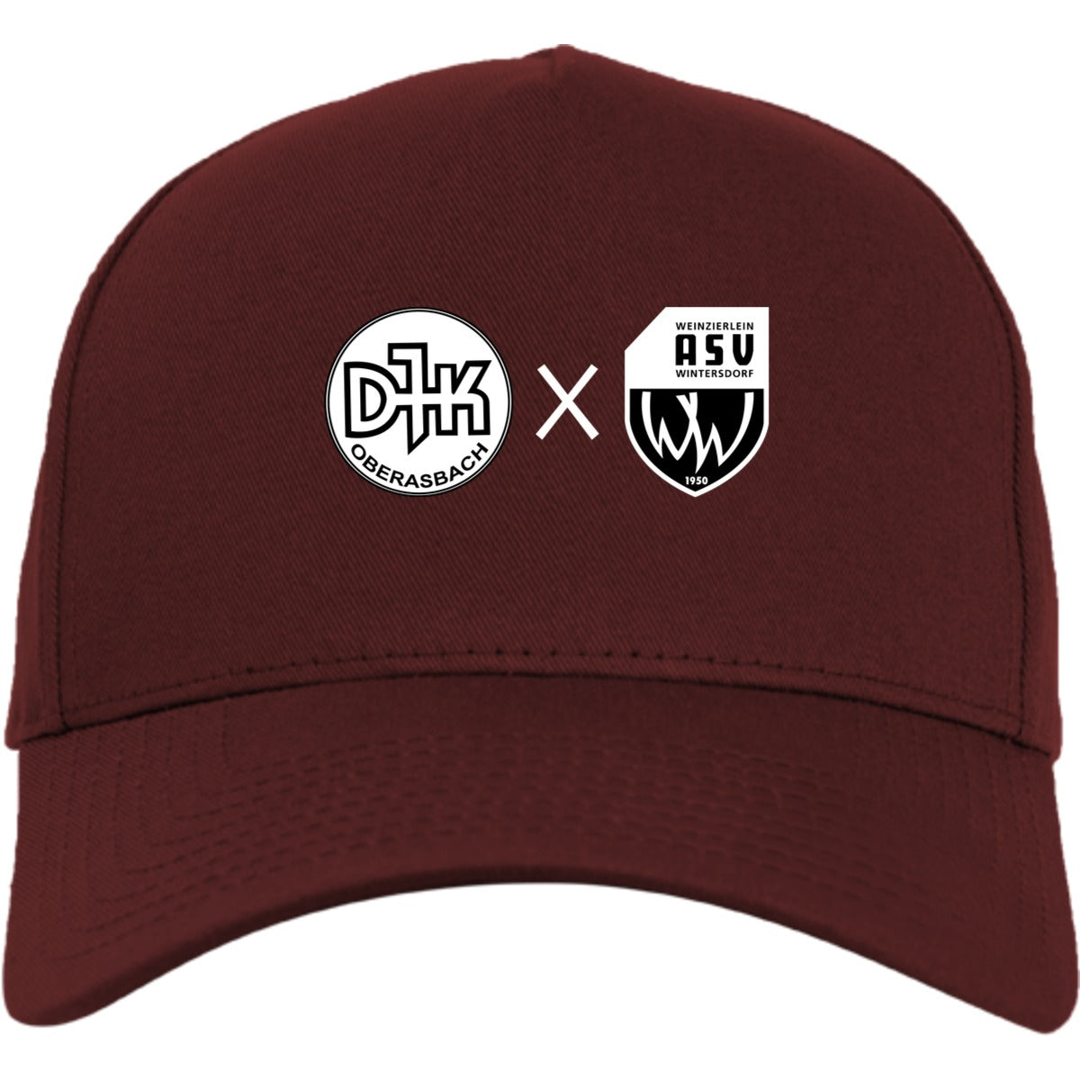 Flexfit 5-Panel Curved Classic Cap mit Snapback FX7707 – Neues Design Maroon Vorderseite