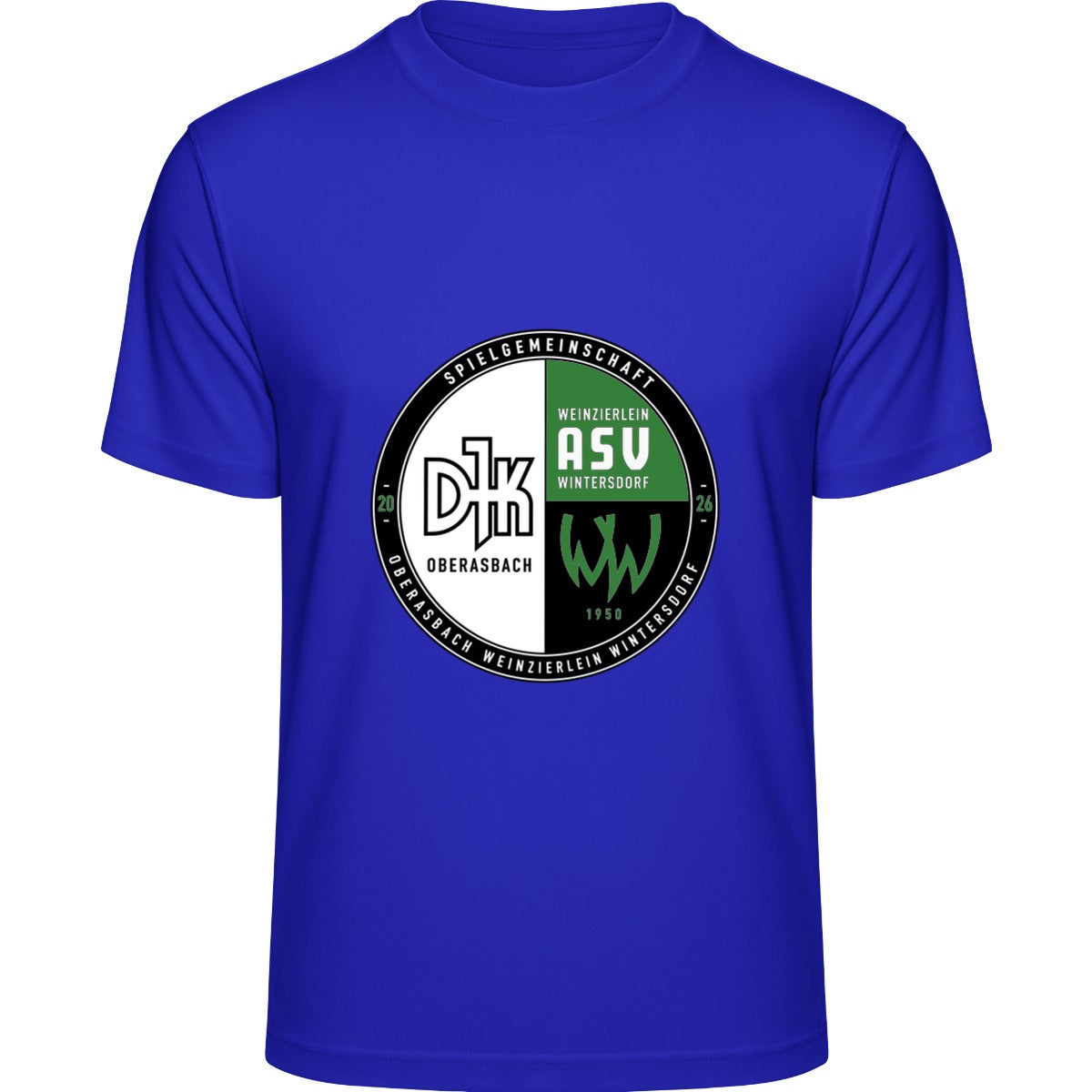 Aktion Sport T-Shirt Herren JC001 VA-JC001 – Vereinslogo mittig Reflex Blue Vorderseite