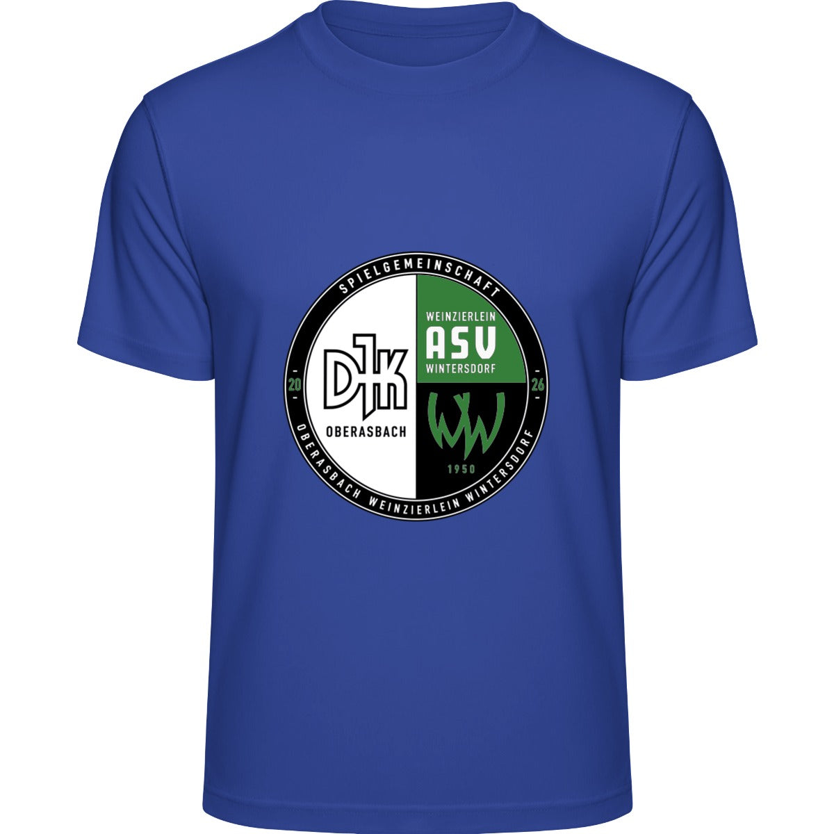 Aktion Sport T-Shirt Herren JC001 VA-JC001 – Vereinslogo mittig Royal Blue Vorderseite