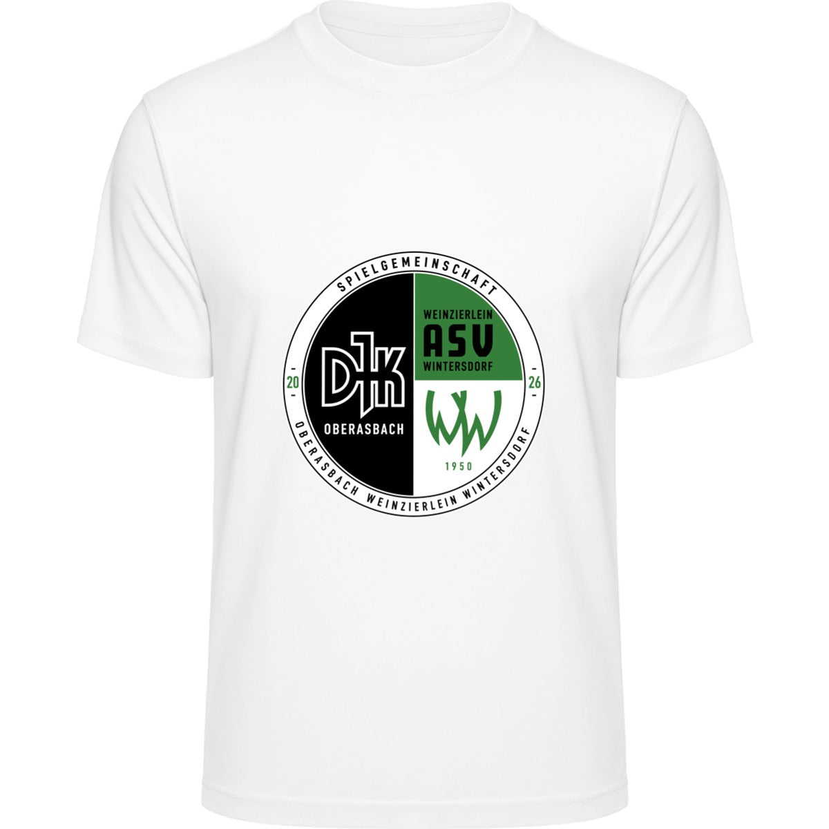Aktion Sport T-Shirt Herren JC001 VA-JC001 – Vereinslogo mittig White Vorderseite