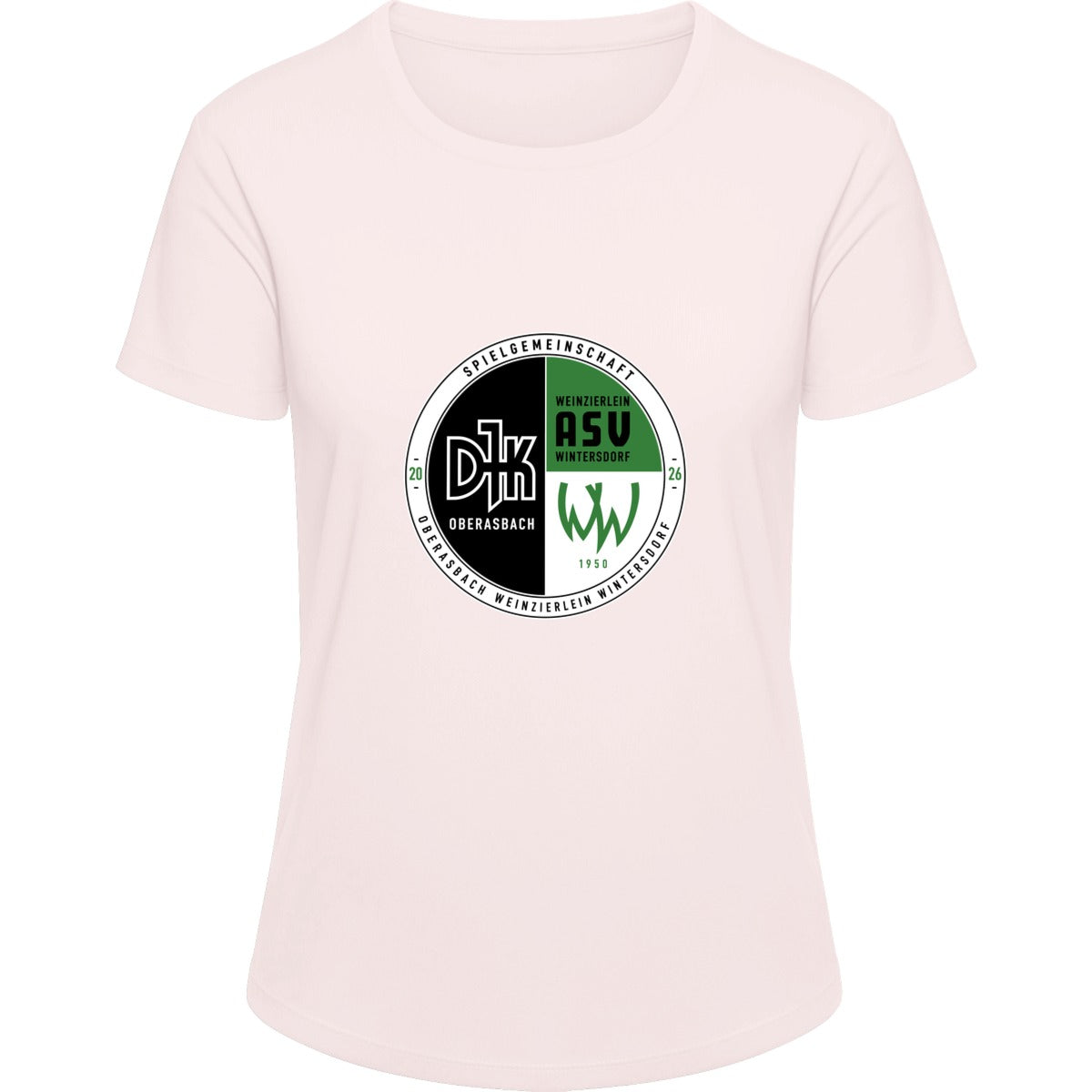 Aktion Sport T-Shirt Damen JC005 VA-JC005 – Vereinslogo mittig Blush Pink Vorderseite