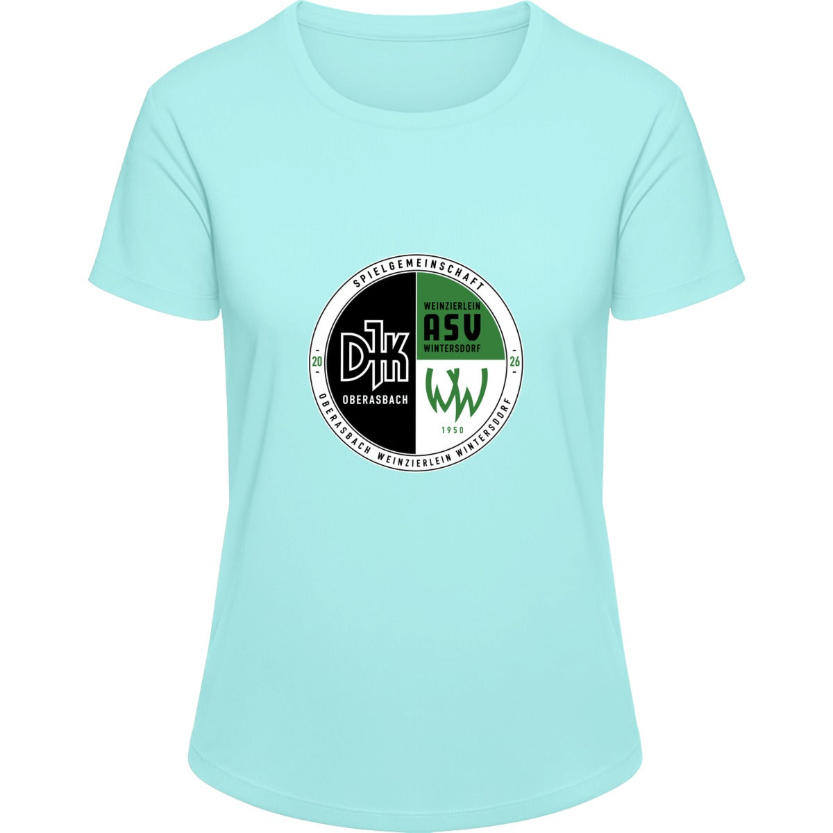 Aktion Sport T-Shirt Damen JC005 VA-JC005 – Vereinslogo mittig Mint Vorderseite