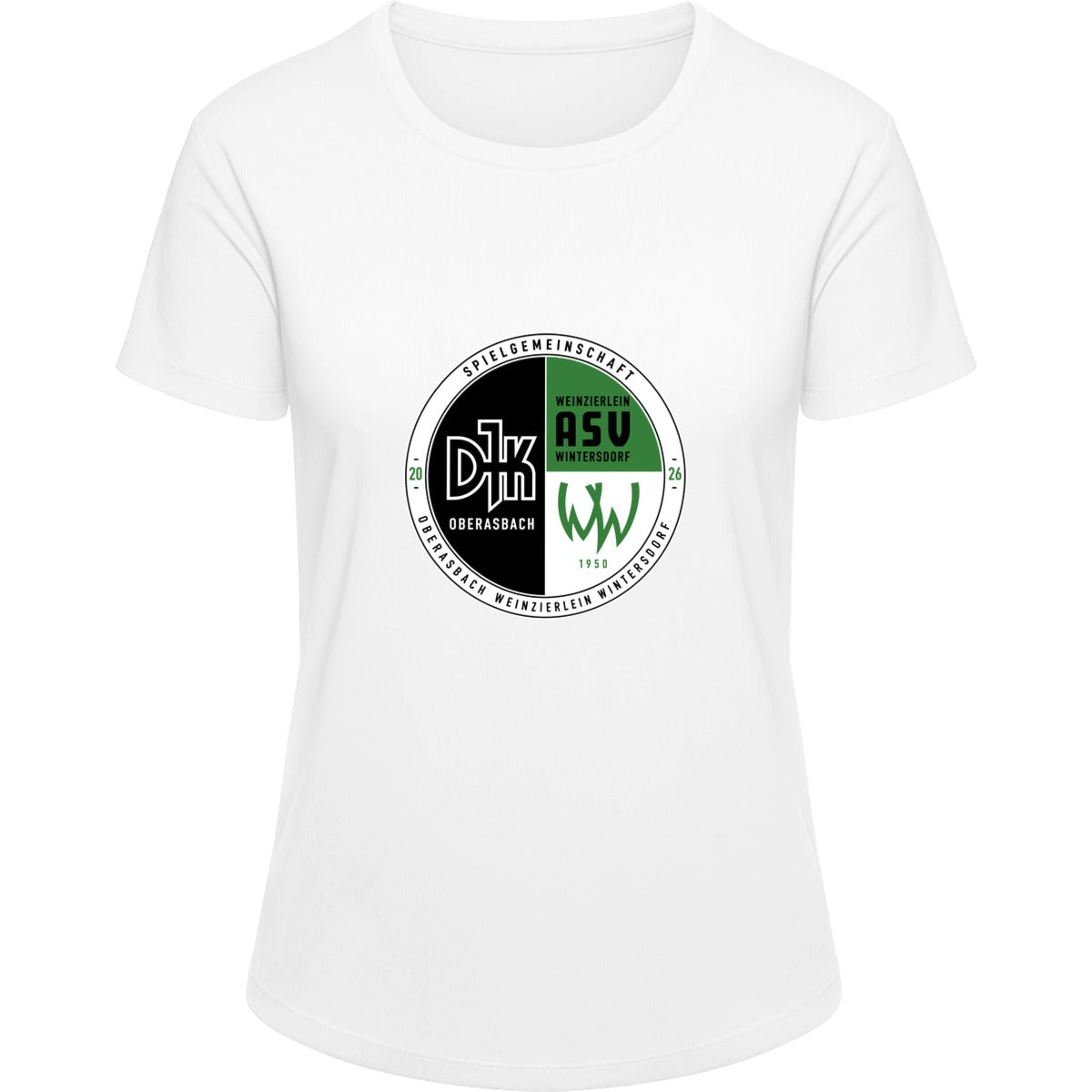 Aktion Sport T-Shirt Damen JC005 VA-JC005 – Vereinslogo mittig White Vorderseite