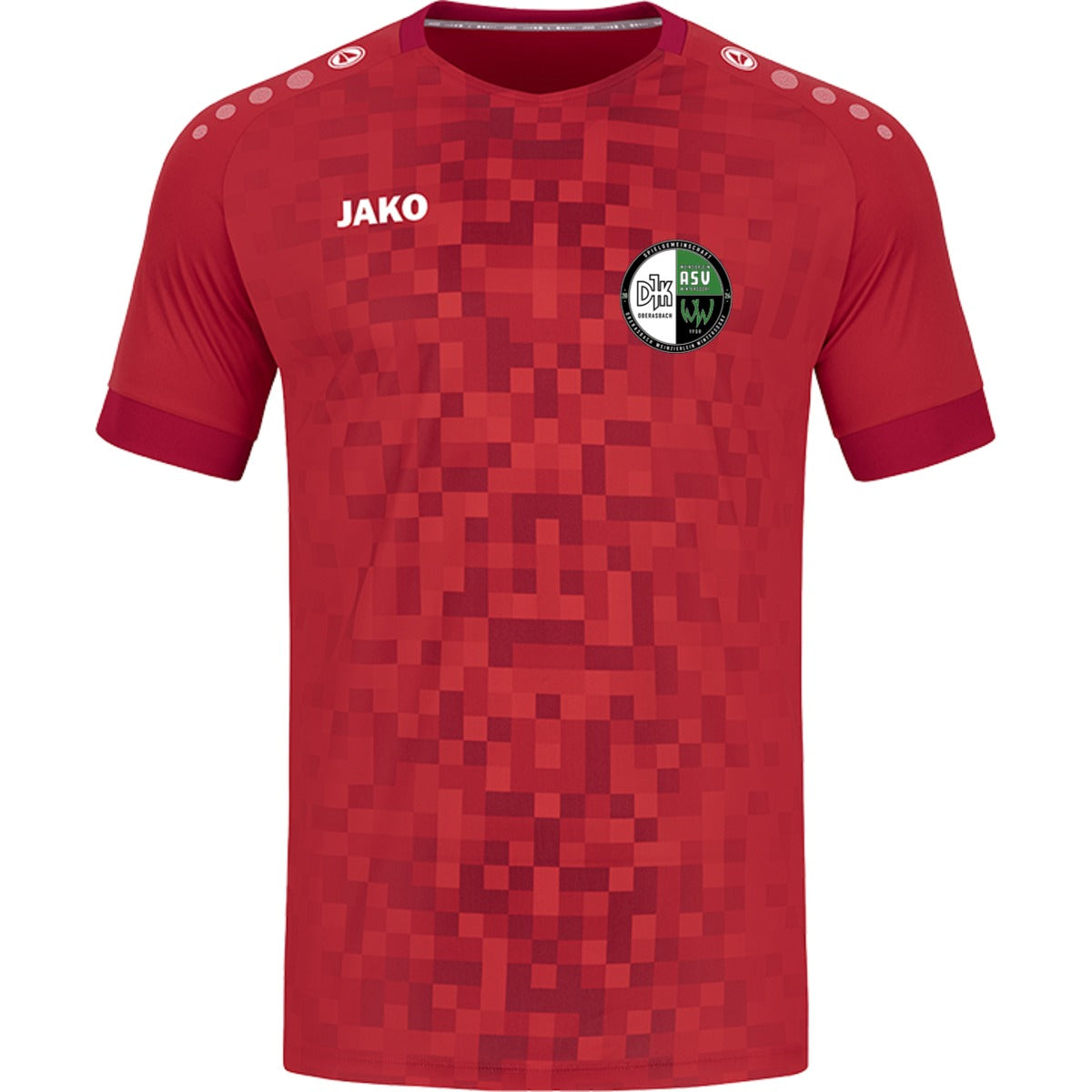 4241-Jako-Pixel-Unisex – Vereinslogo herzseitig Sportrot Vorderseite